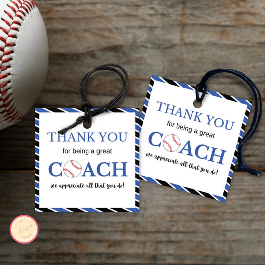 Baseball Coach Appreciation Tag - Blue
