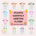 PTO Monthly Meetings Flyer Template Bundle
