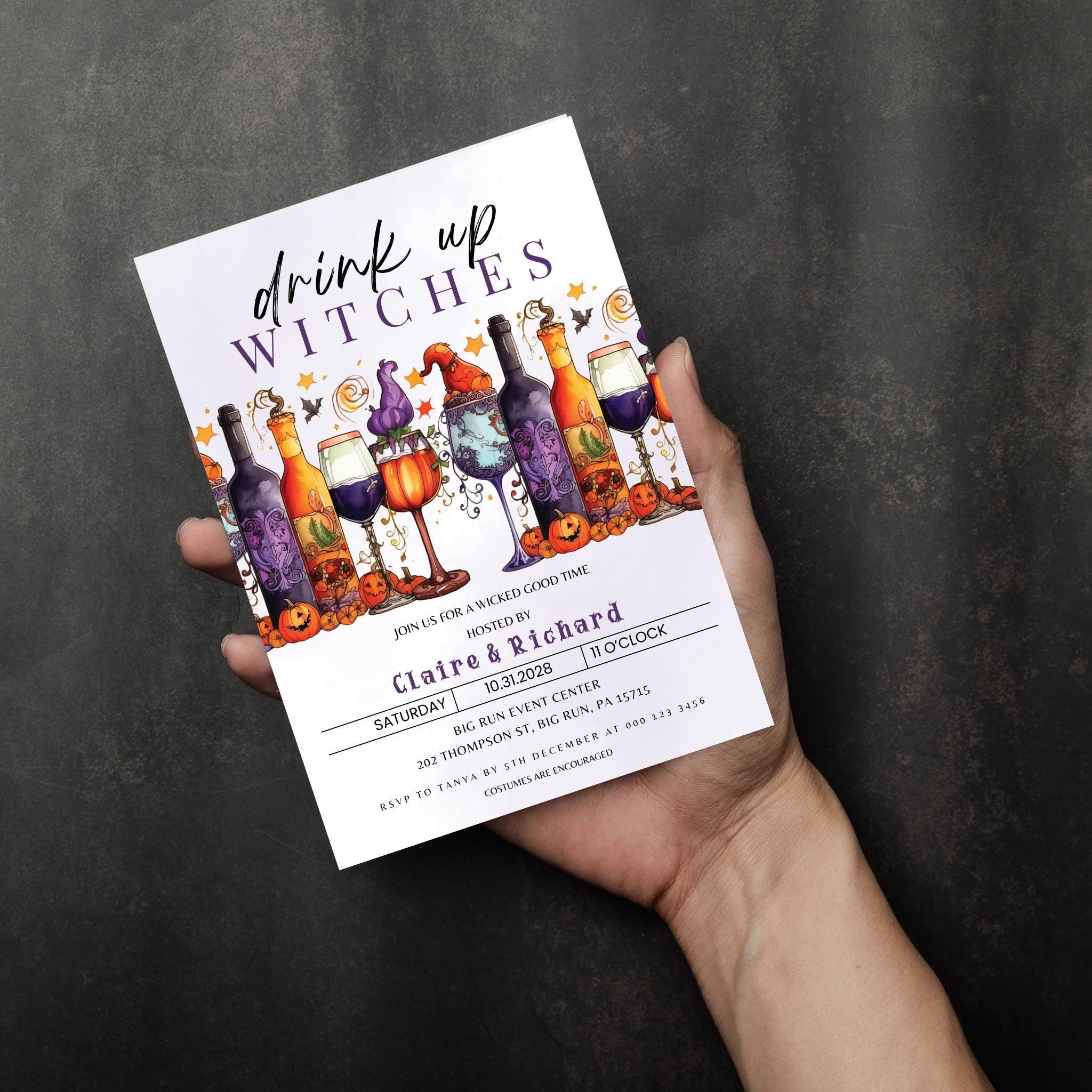 Drink Up Witches Halloween Invitation