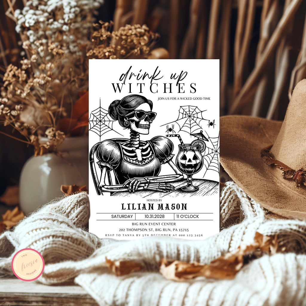 Drink Up Witches Halloween Invitation