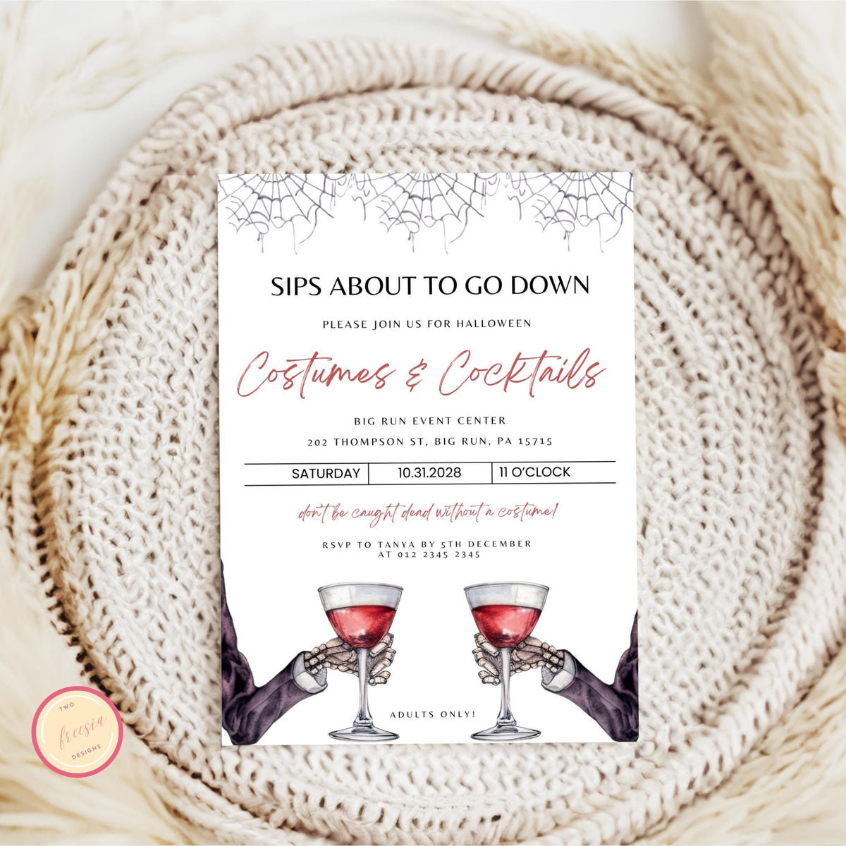 Costumes & Cocktails Halloween Invitation