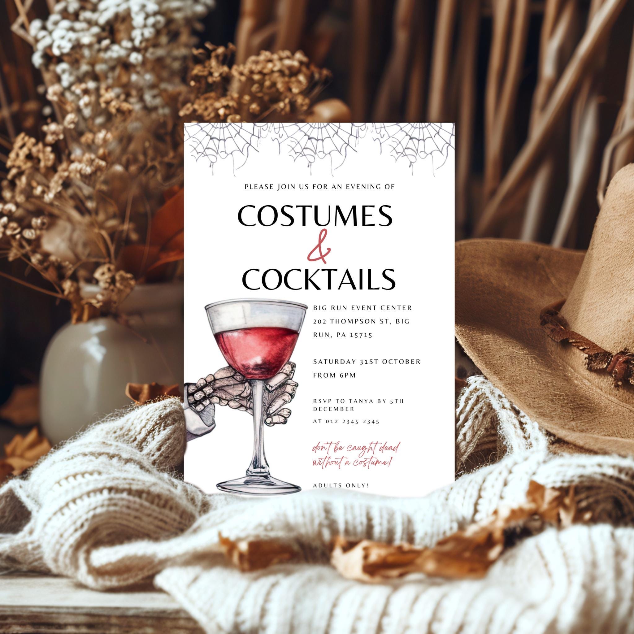 Halloween Costumes and Cocktails Invitation