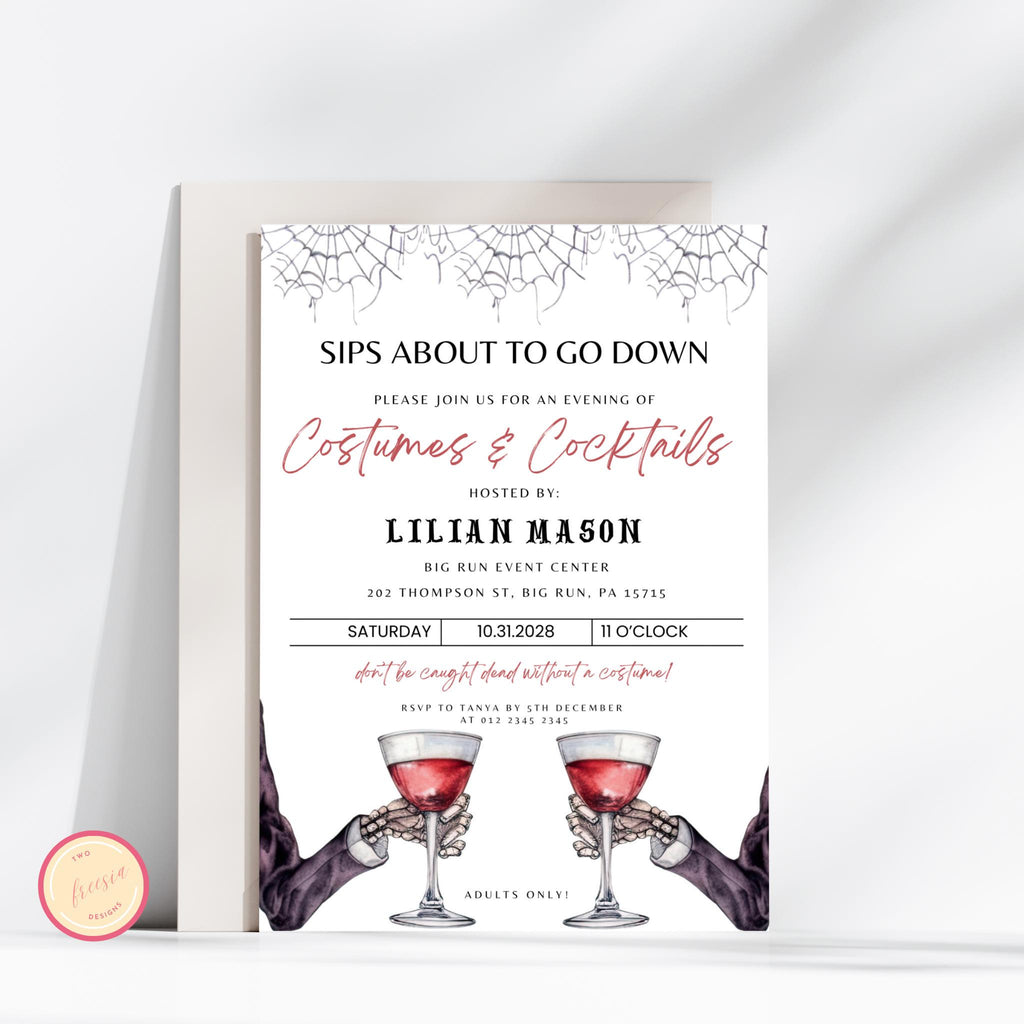 Sips About to Go Down Invitation