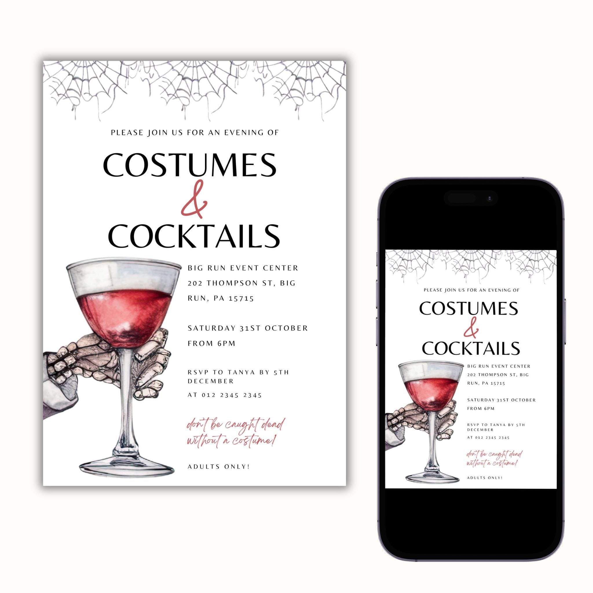 Halloween Costumes and Cocktails Invitation