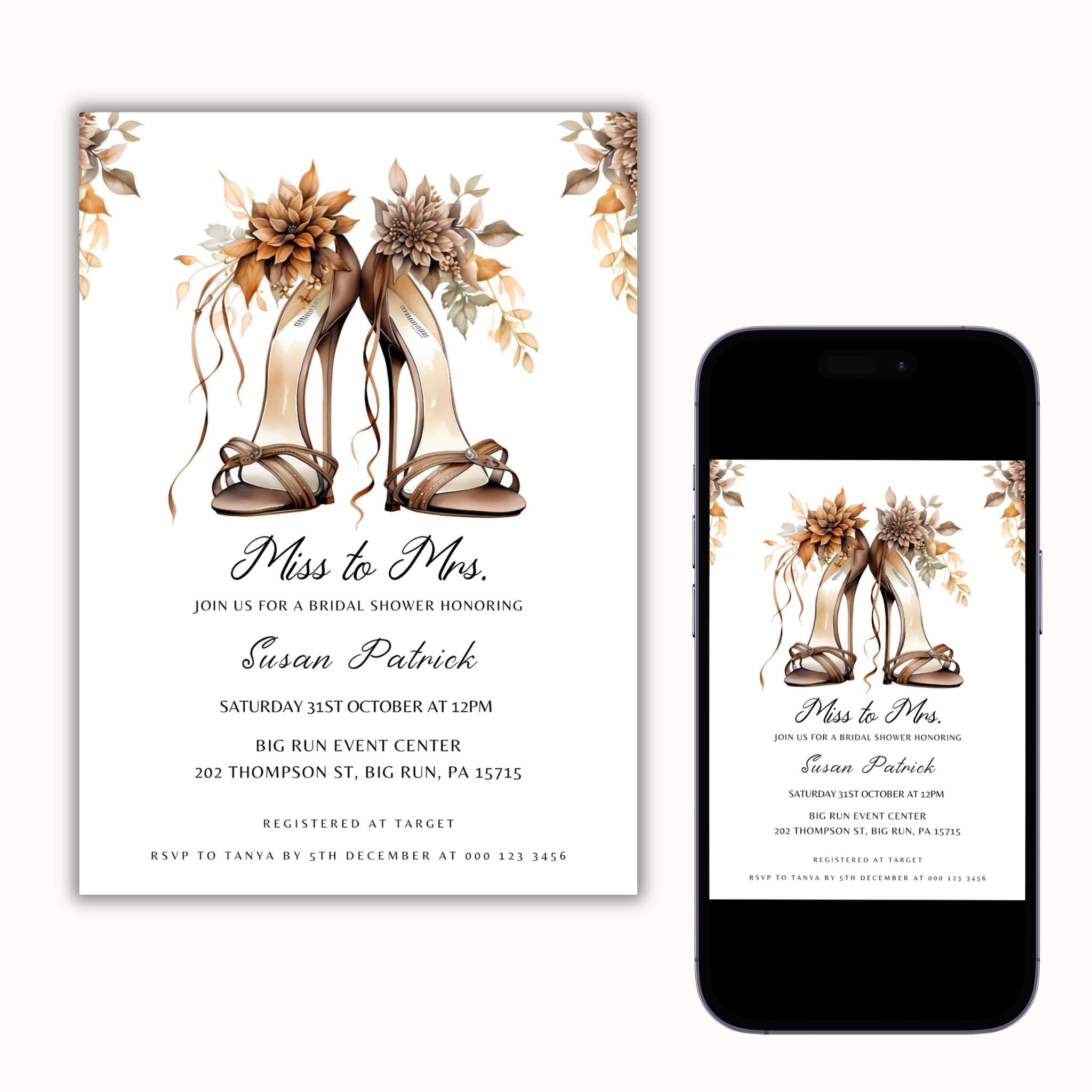 Miss to Mrs Halloween Bridal Shower Invitation