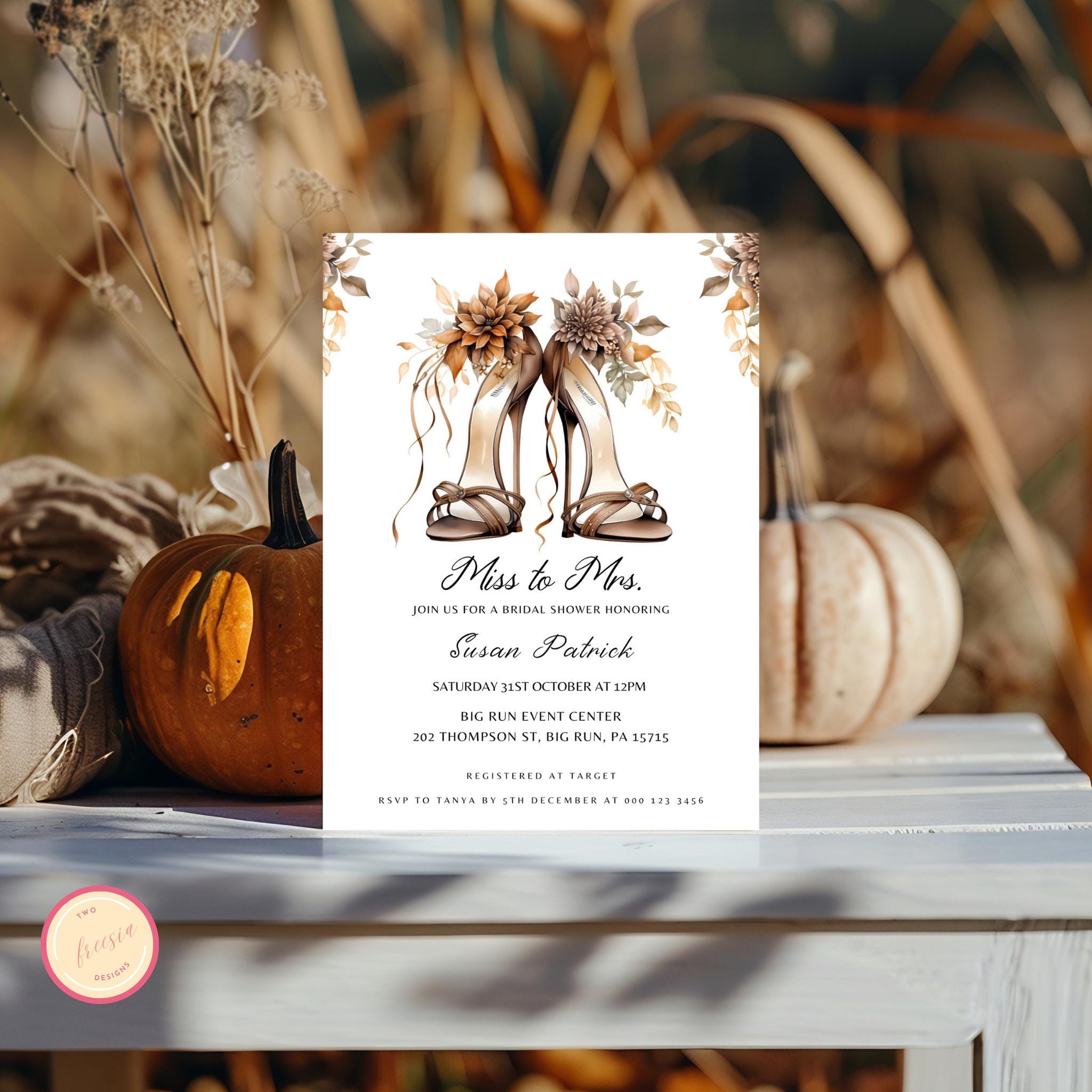 Miss to Mrs Halloween Bridal Shower Invitation