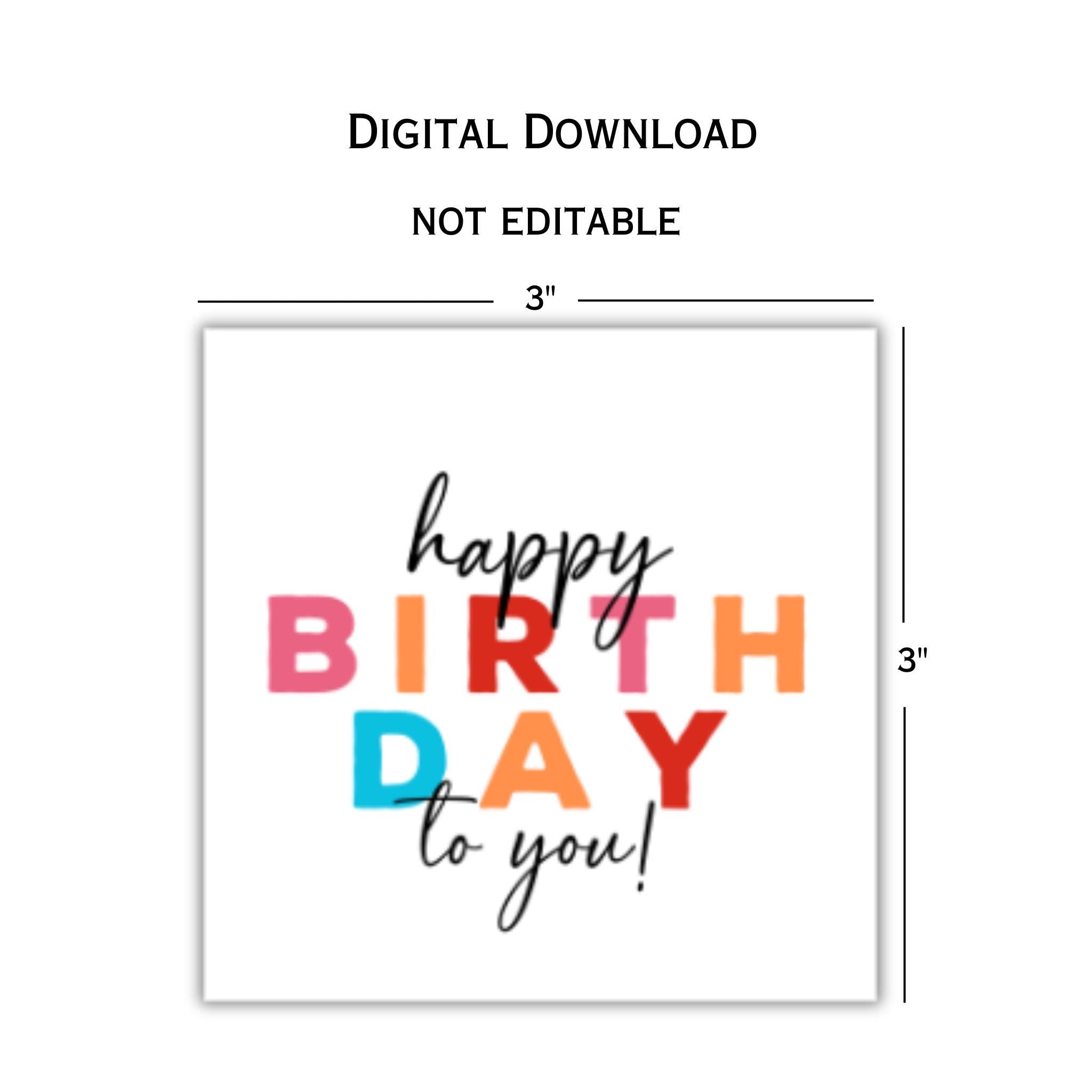 Happy Birthday to You Gift Tag - 3x3 Tag