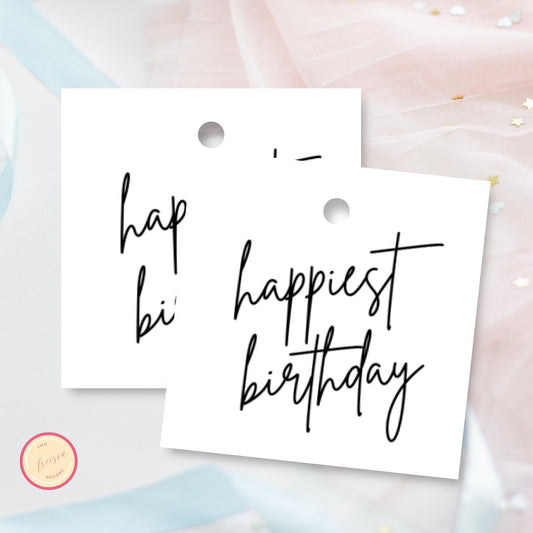 Printable Happiest Birthday Gift Tag - 3x3 Tag