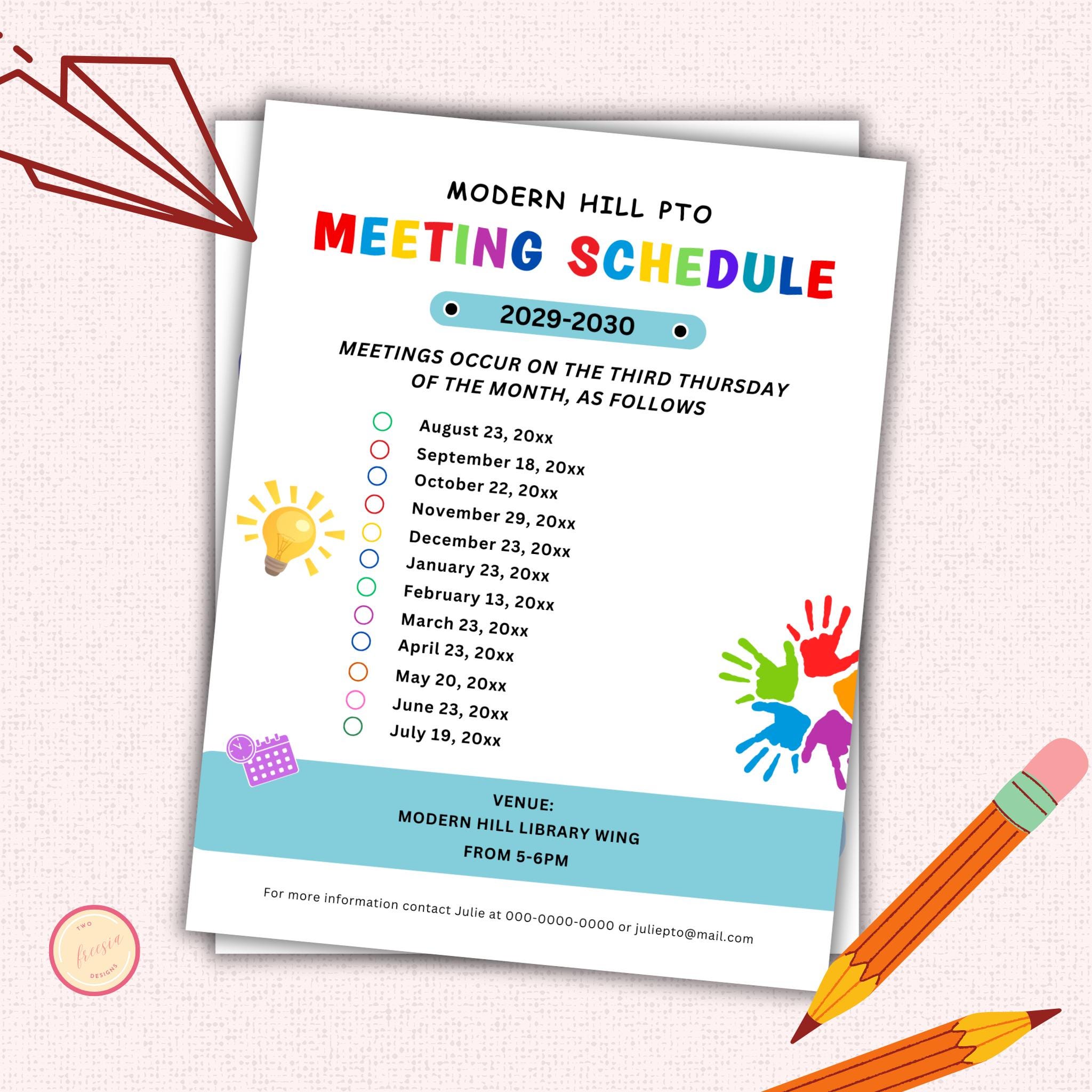 PTO Meeting Schedule Template