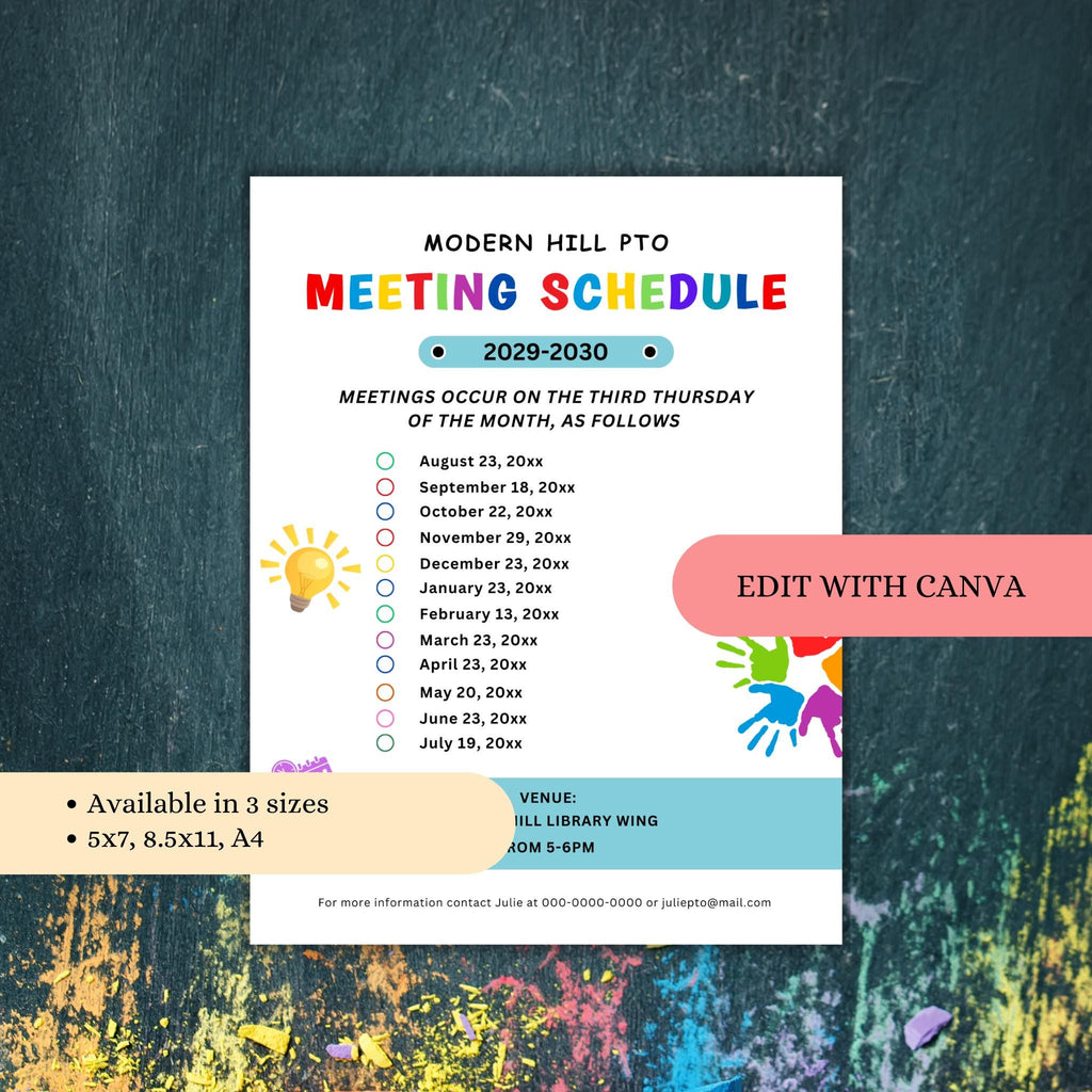 PTO Meeting Schedule Template
