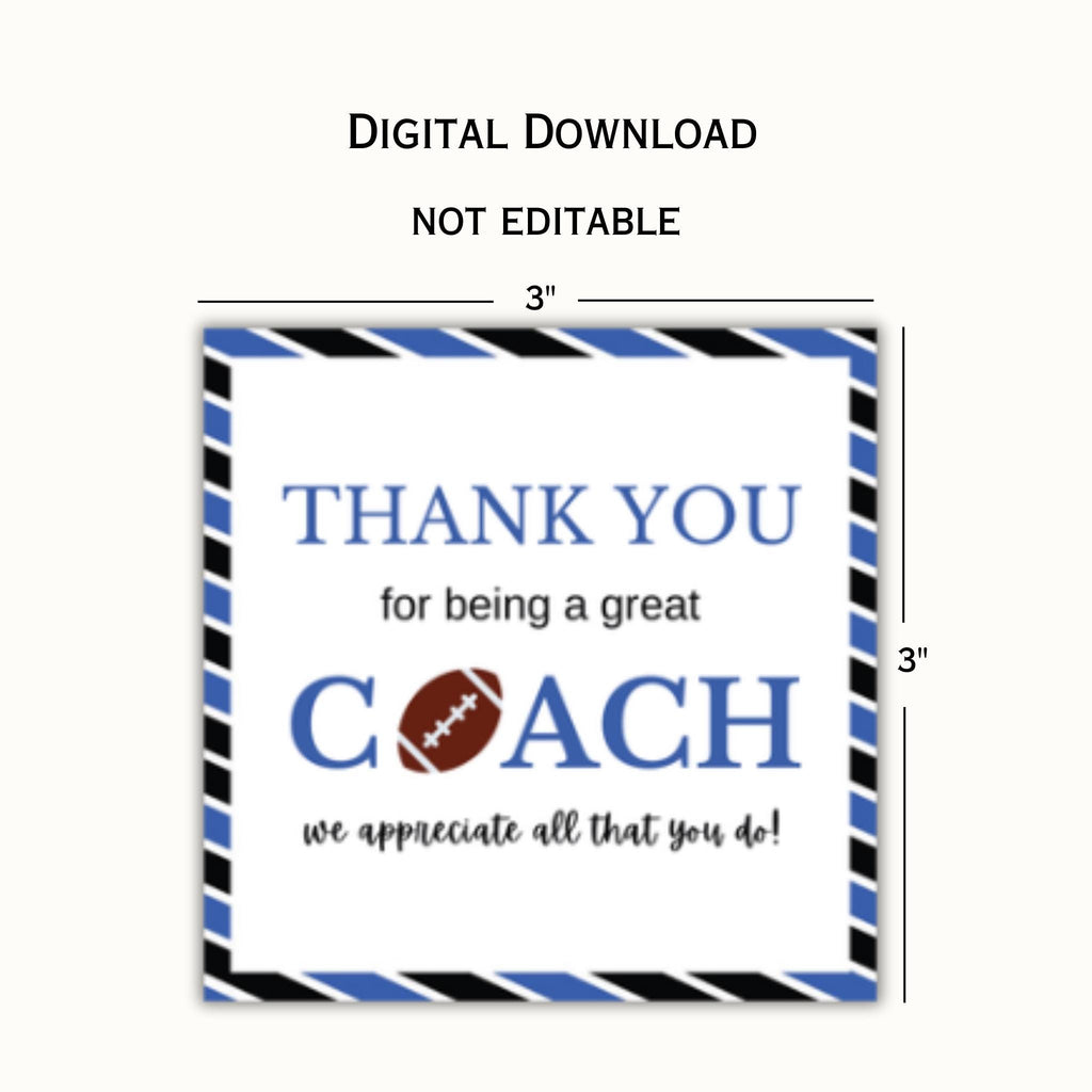 Football Coach Appreciation Tag