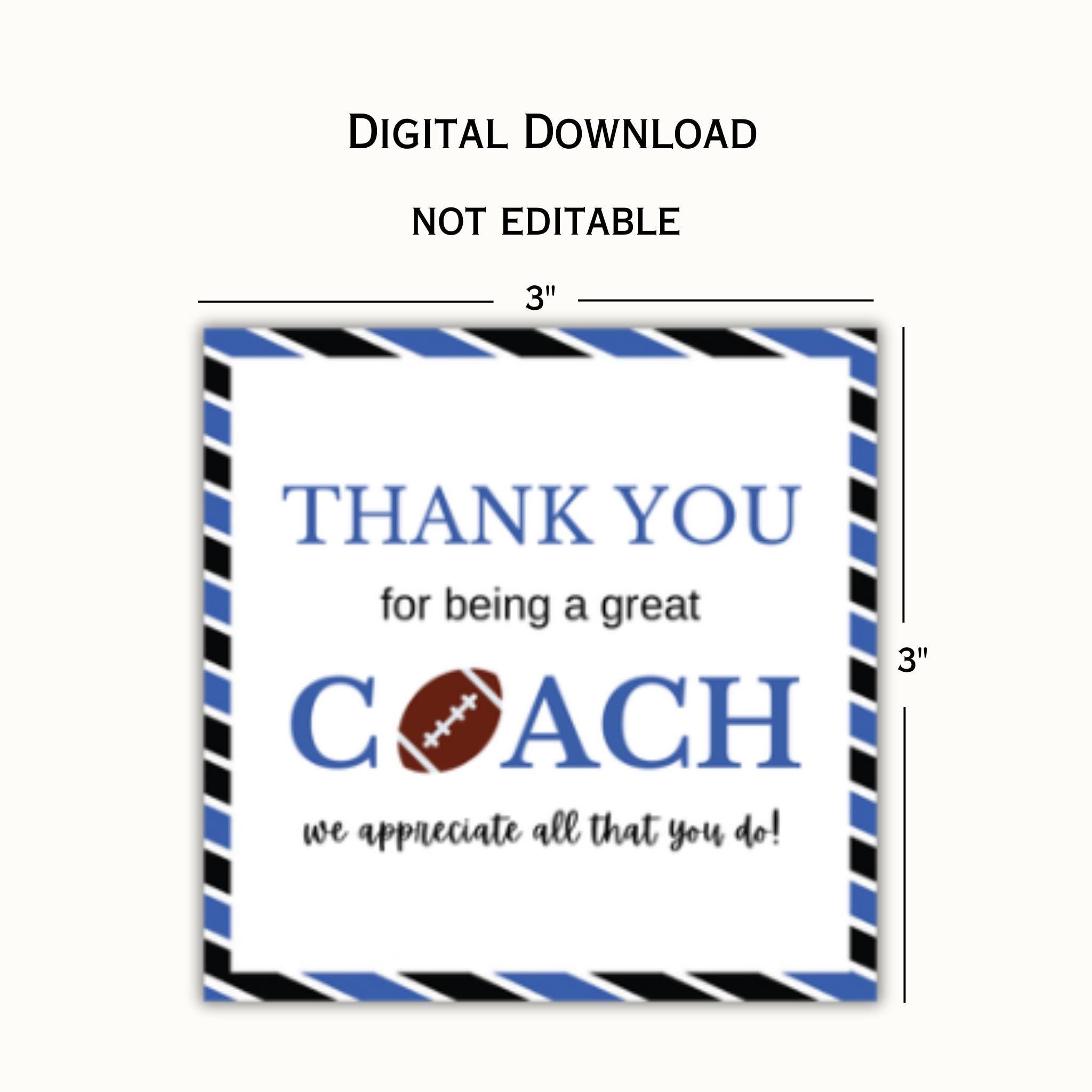 Football Coach Appreciation Tag