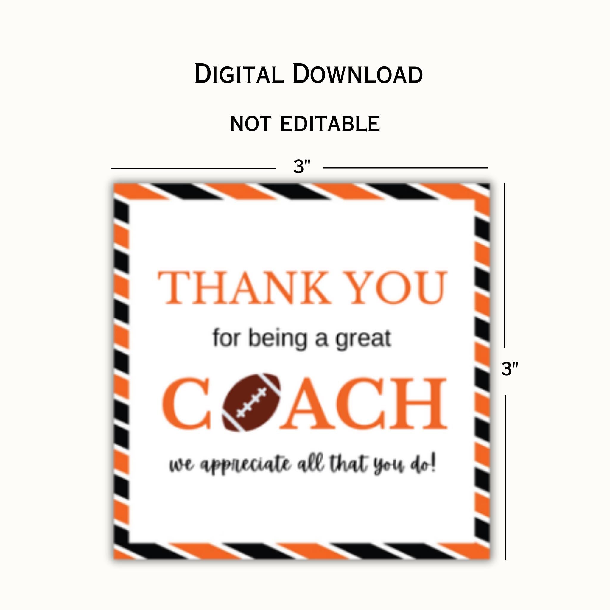 Football Coach Appreciation Tag  - Orange