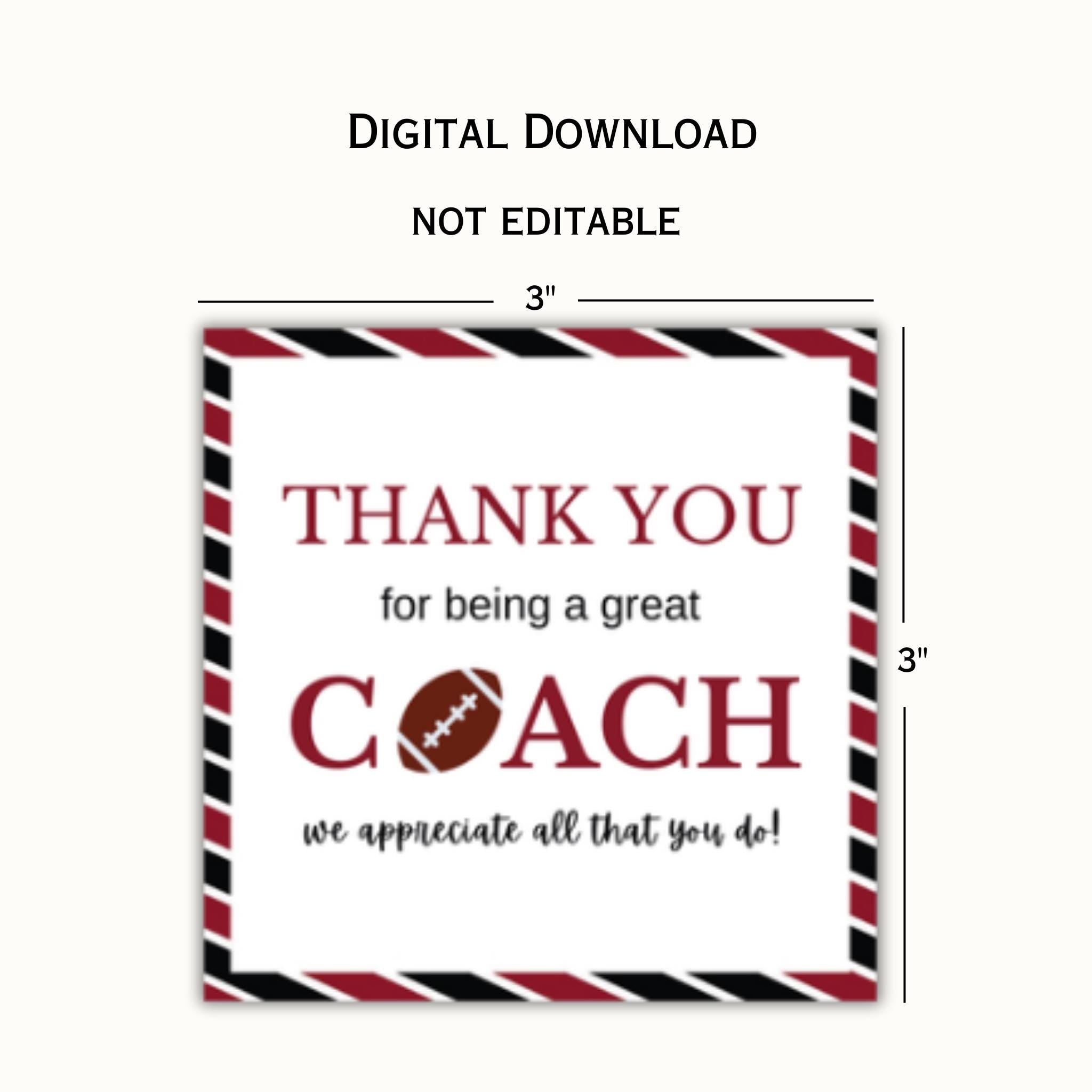 Football Coach Appreciation Tag  - Brown