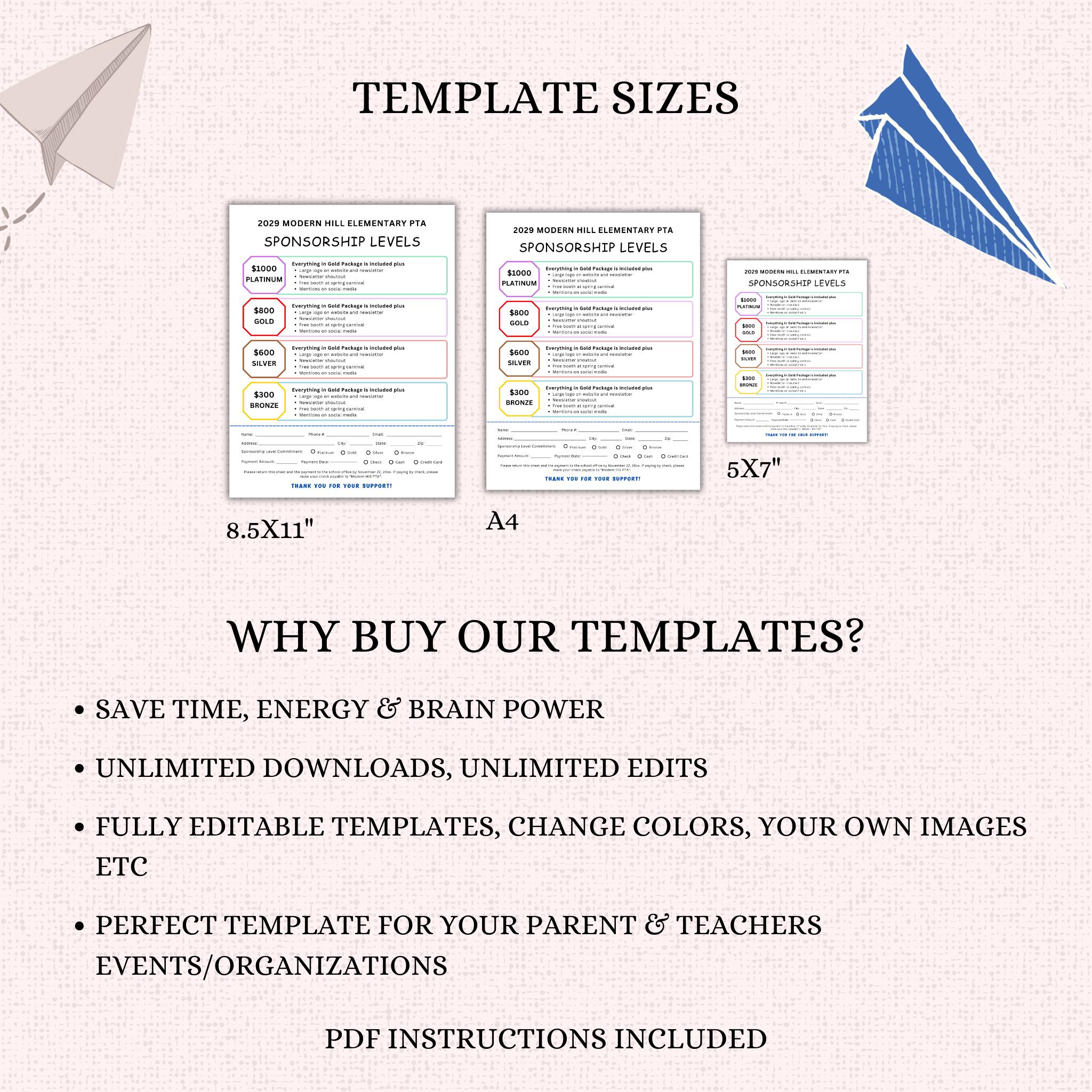 Sponsorship Level Form Template