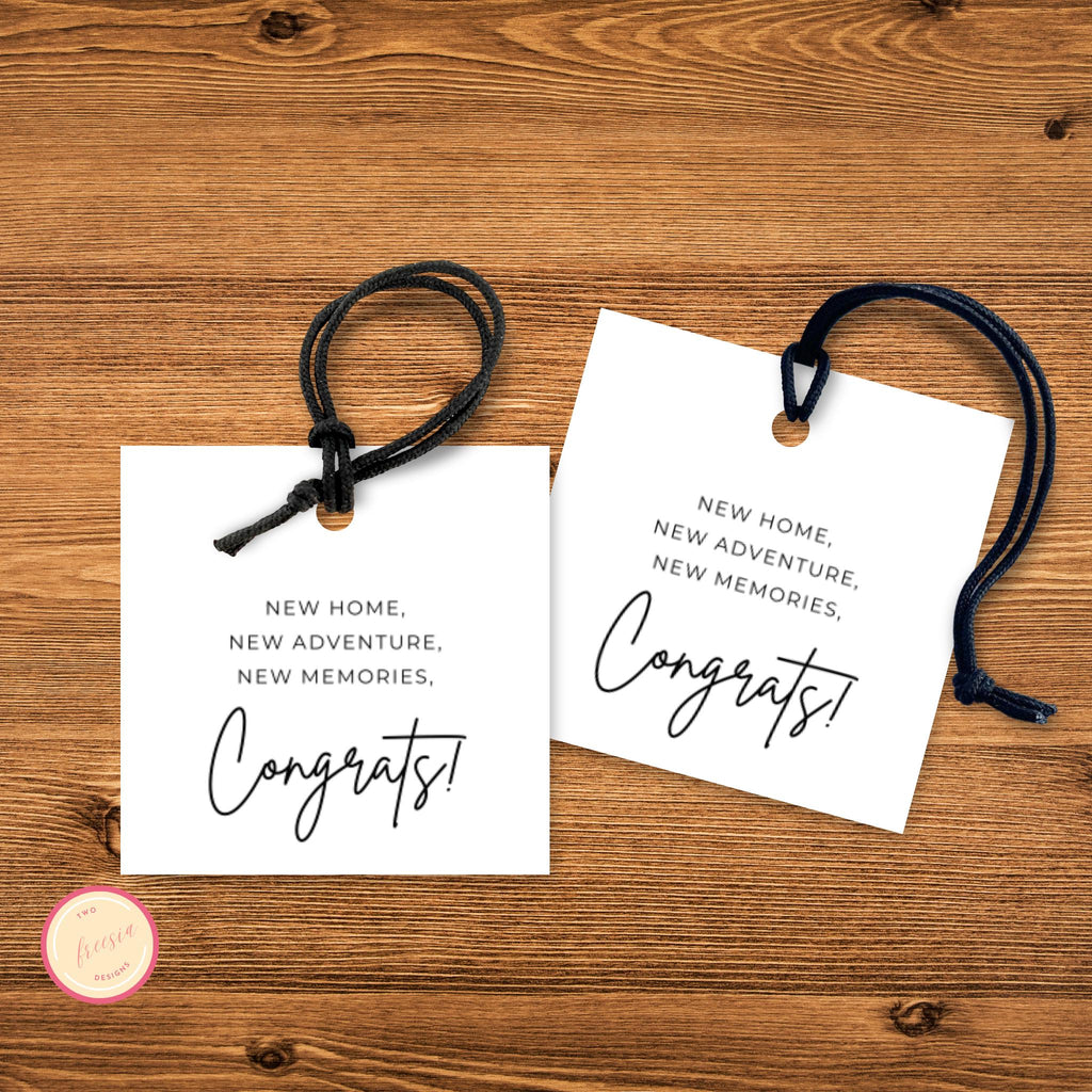 New Home, New Adventures, New Memories - 3x3 Housewarming Tag