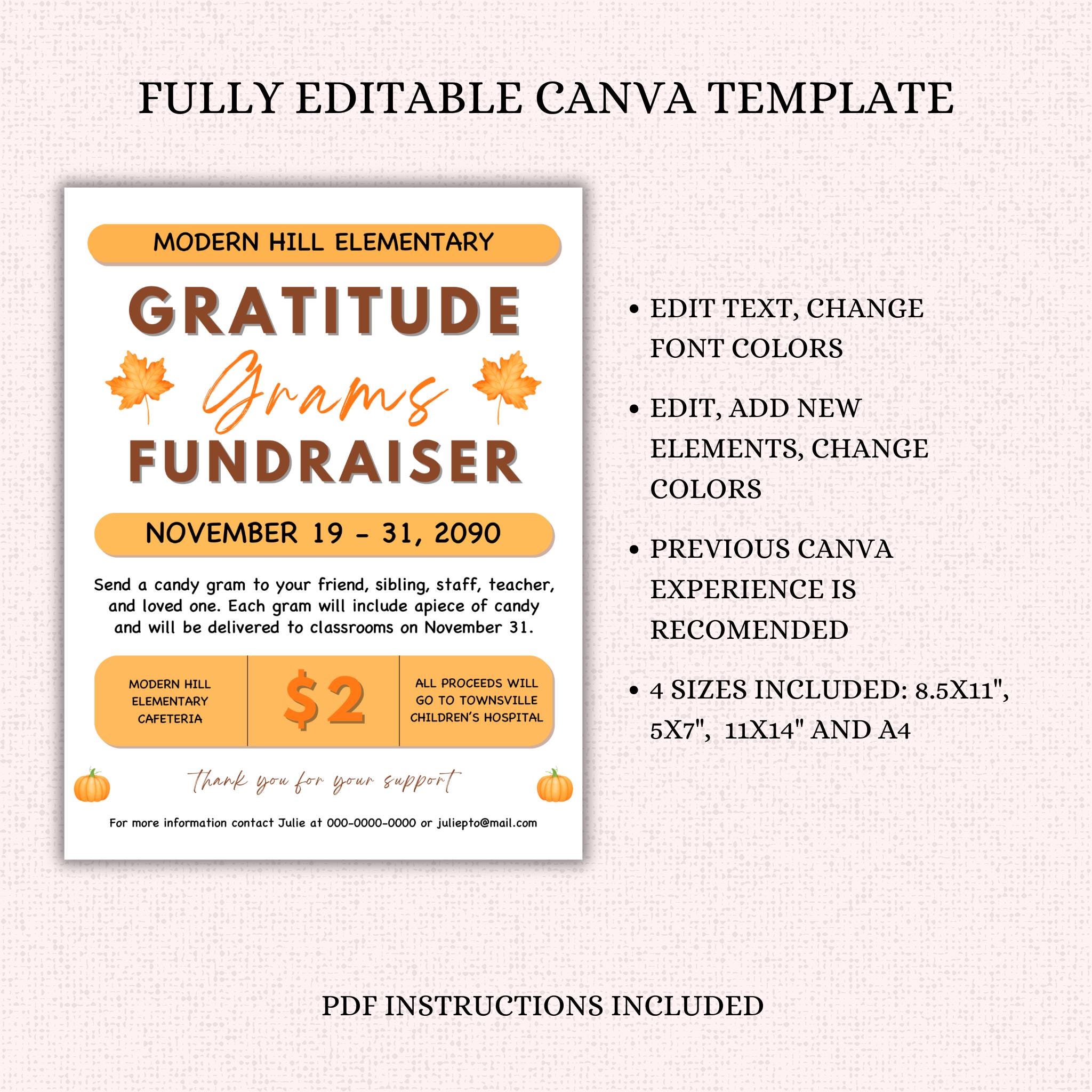Gratitude Candy Gram Flyer Template