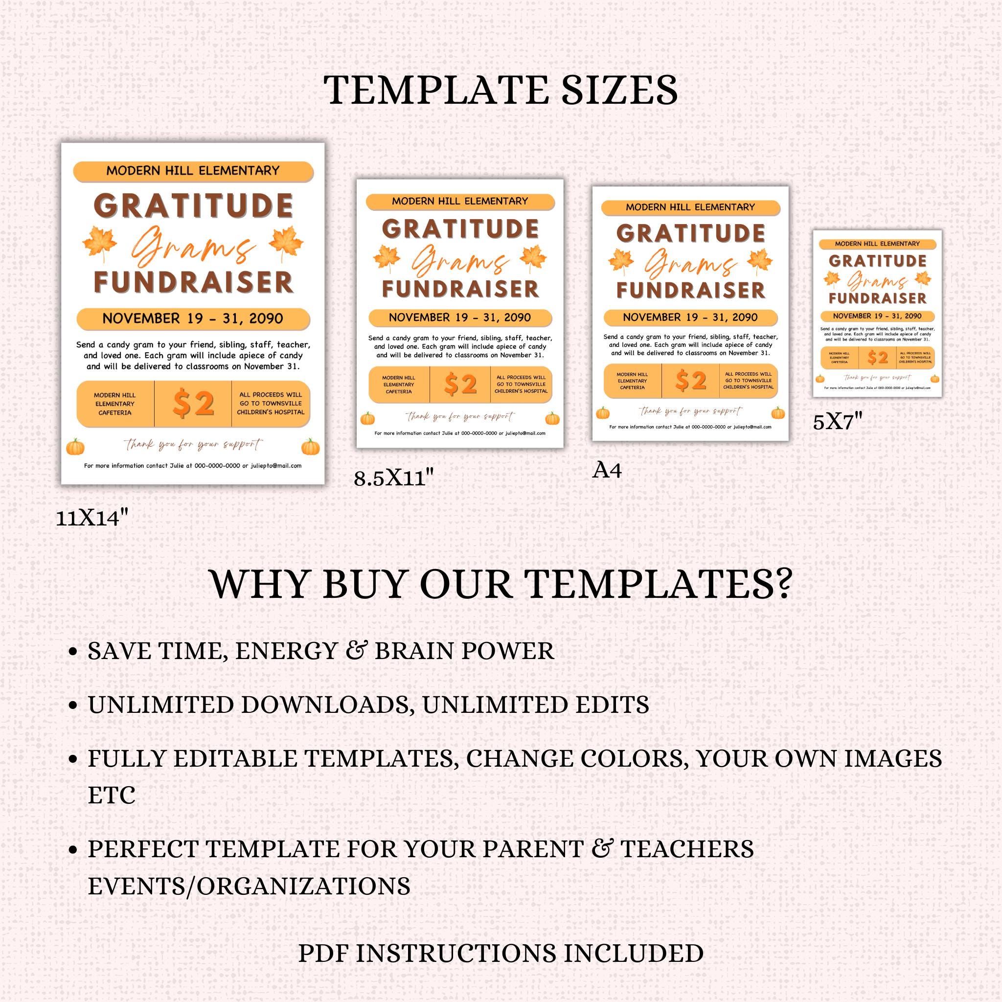 Gratitude Candy Gram Flyer Template