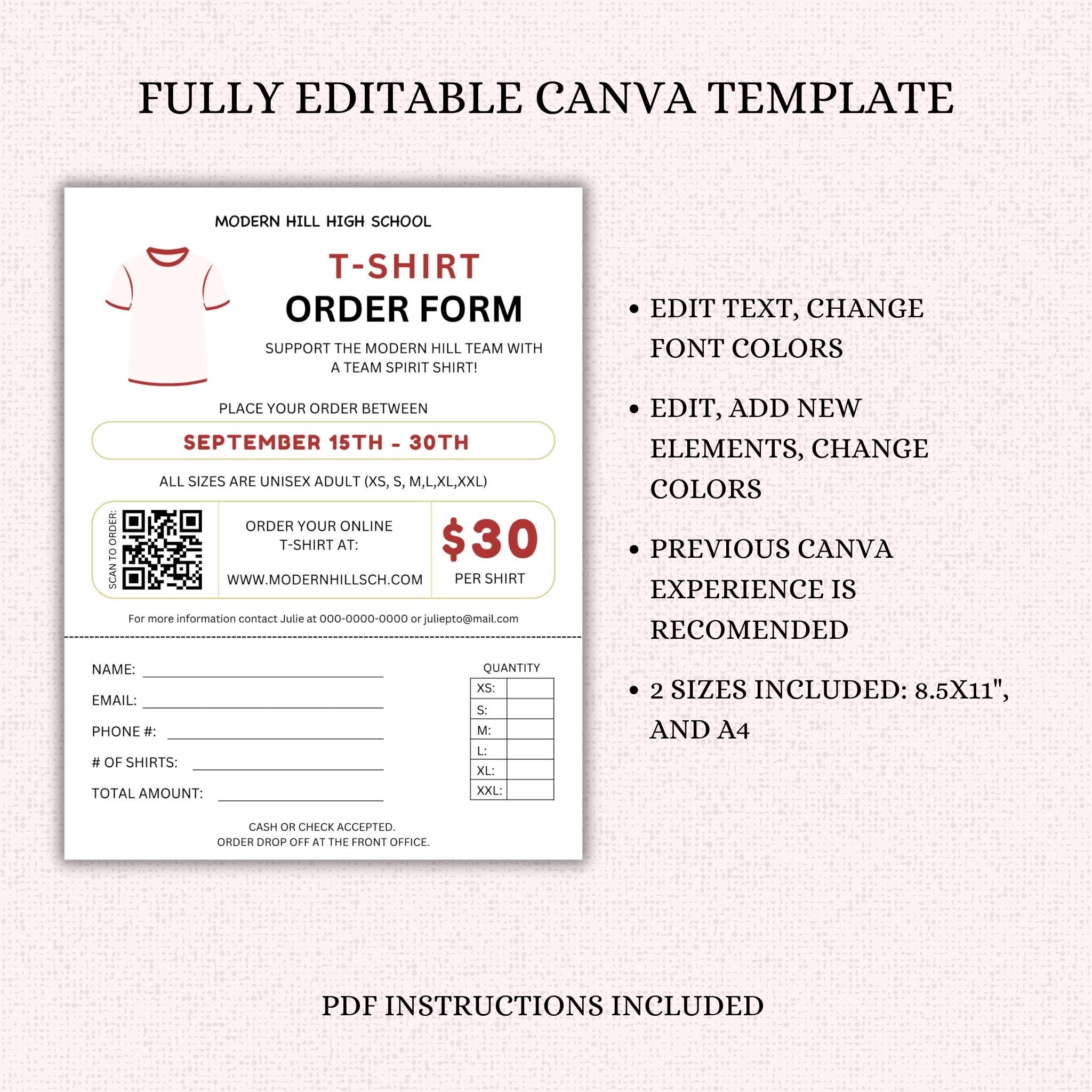 T-shirt Order Form Flyer Template
