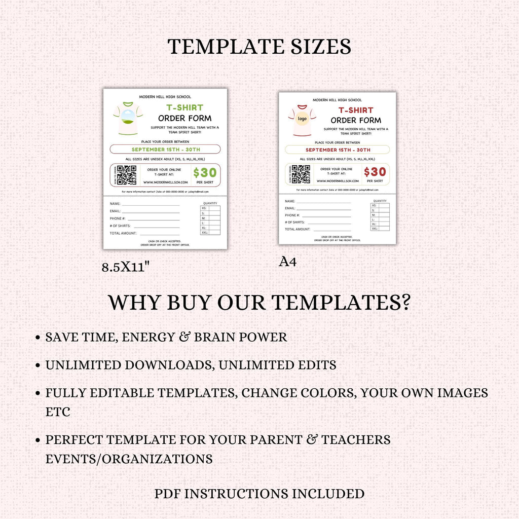 T-shirt Order Form Flyer Template