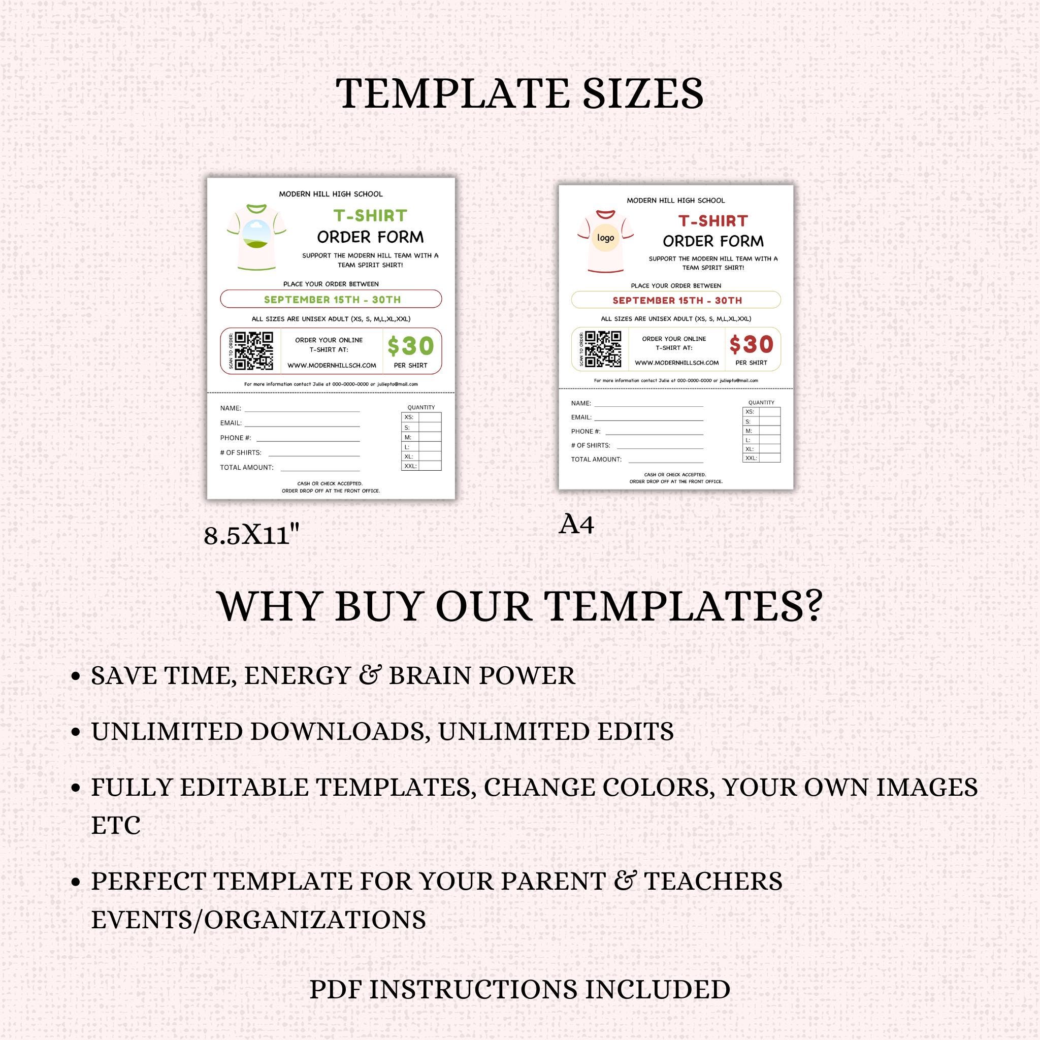 T-shirt Order Form Flyer Template