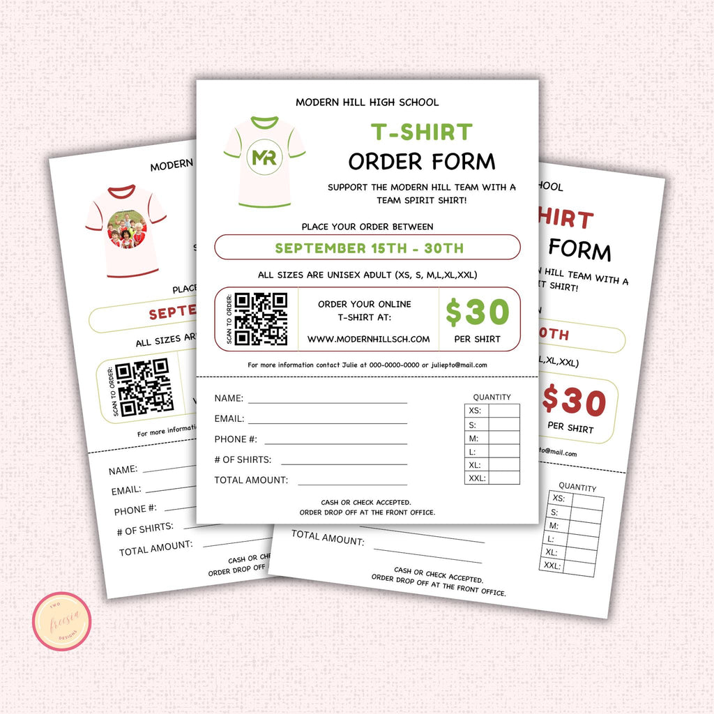 T-shirt Order Form Flyer Template