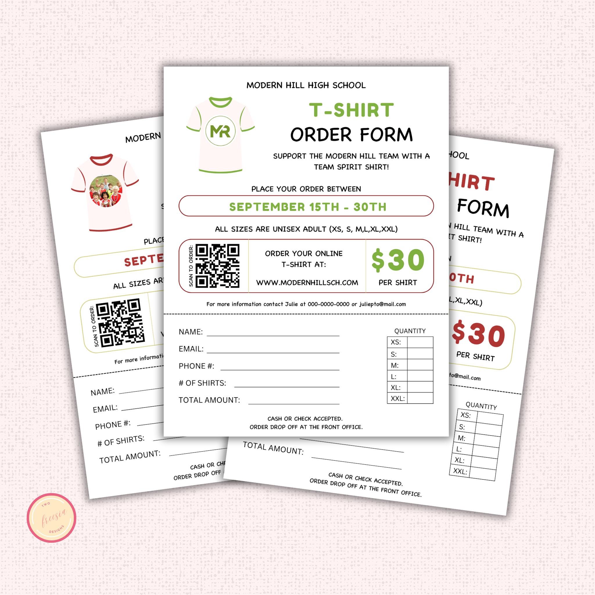 T-shirt Order Form Flyer Template