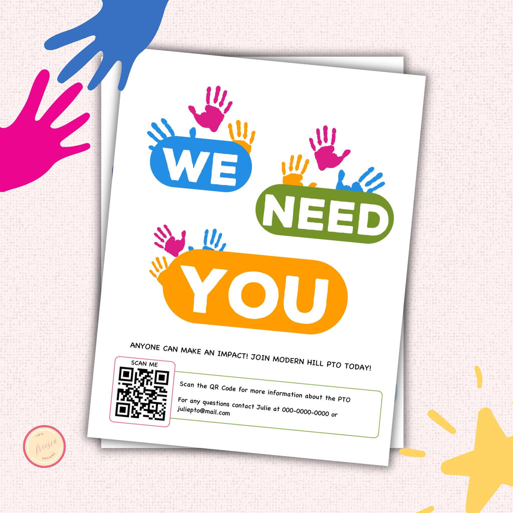 PTO Recruitment Flyer Template w/QR Code
