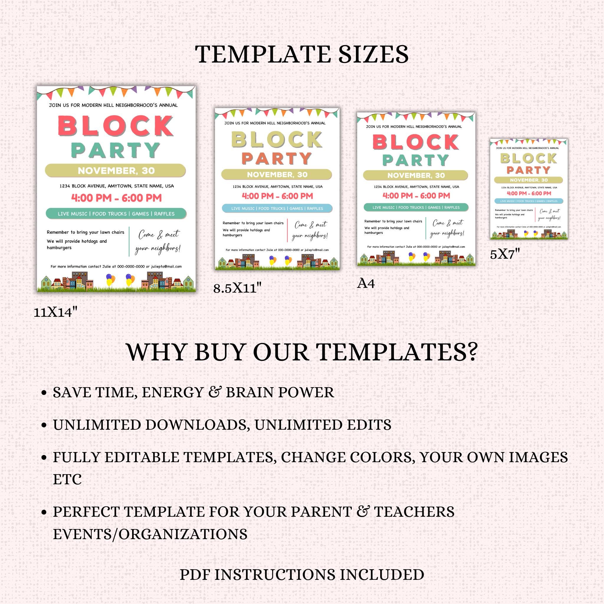 Block Party Flyer Template