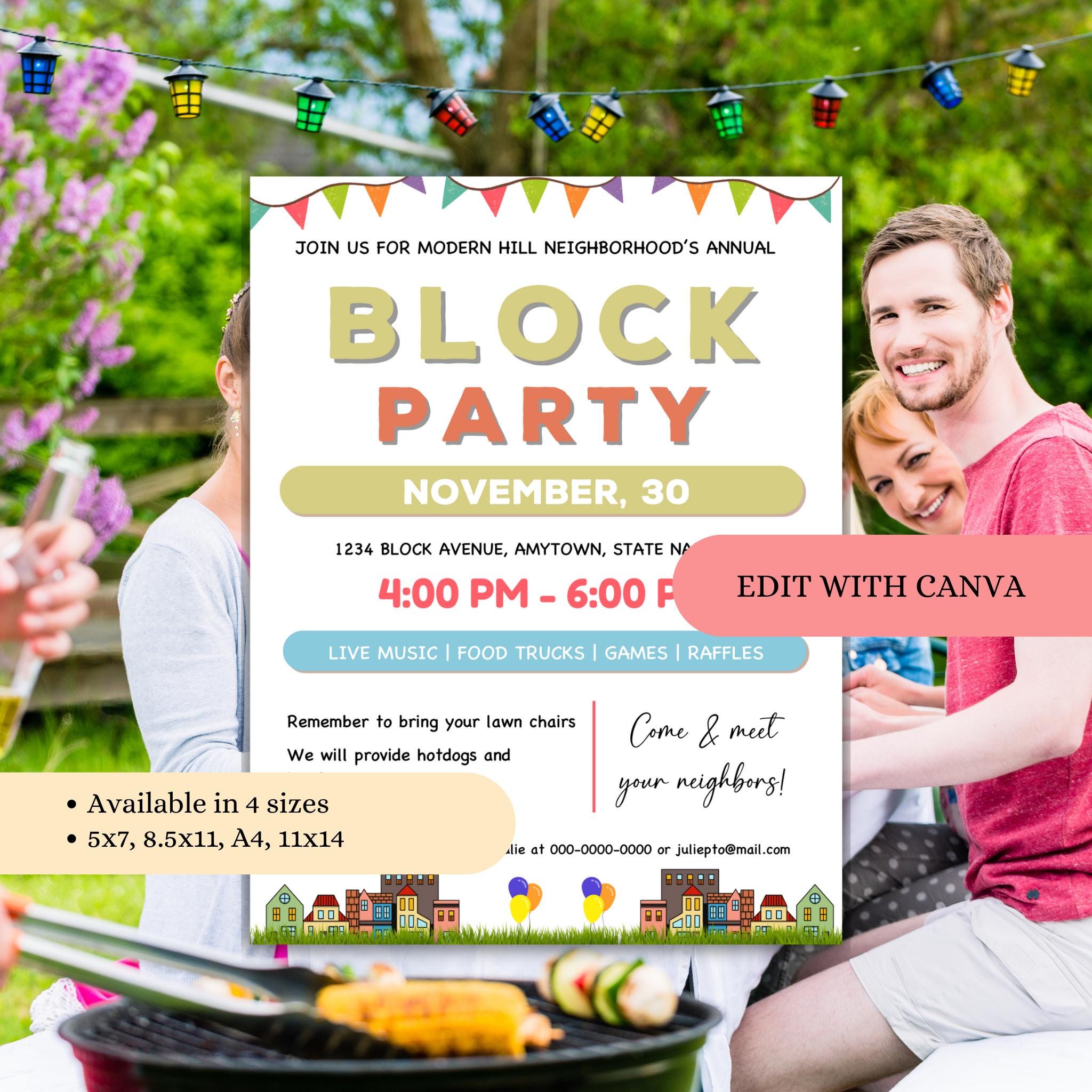 Block Party Flyer Template