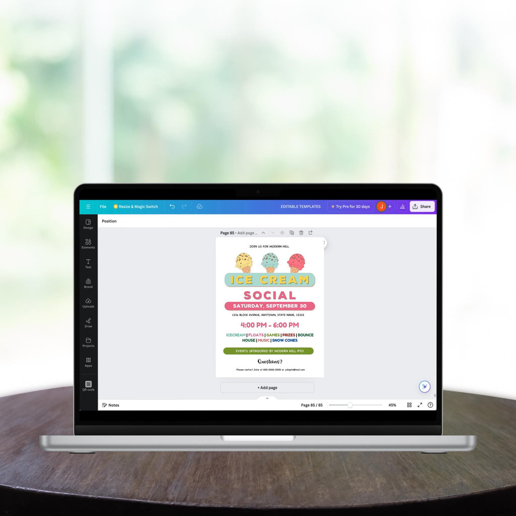 Ice Cream Social Flyer Template