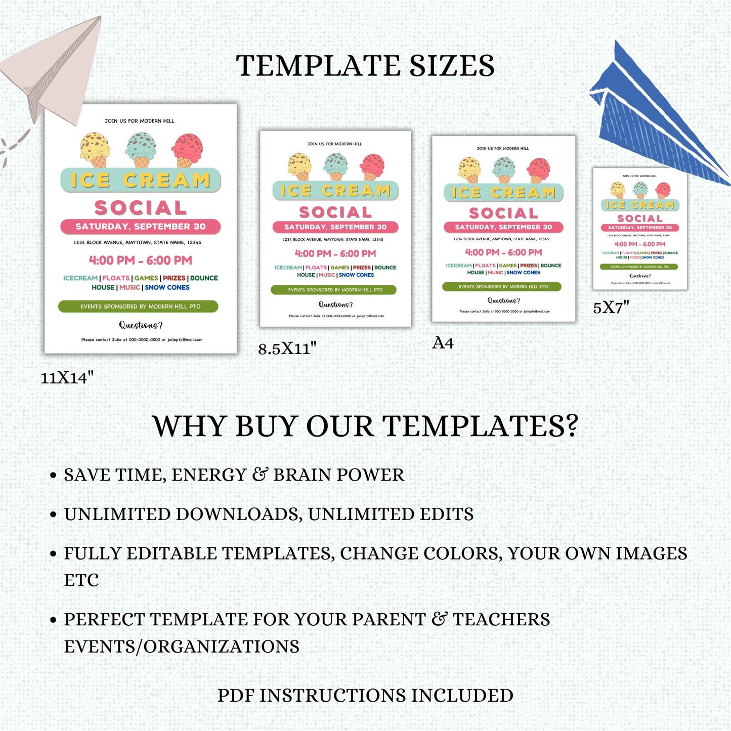Ice Cream Social Flyer Template