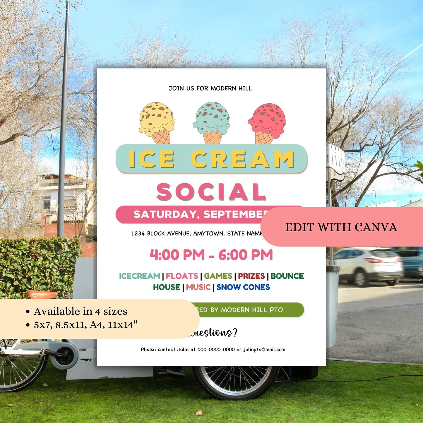 Ice Cream Social Flyer Template
