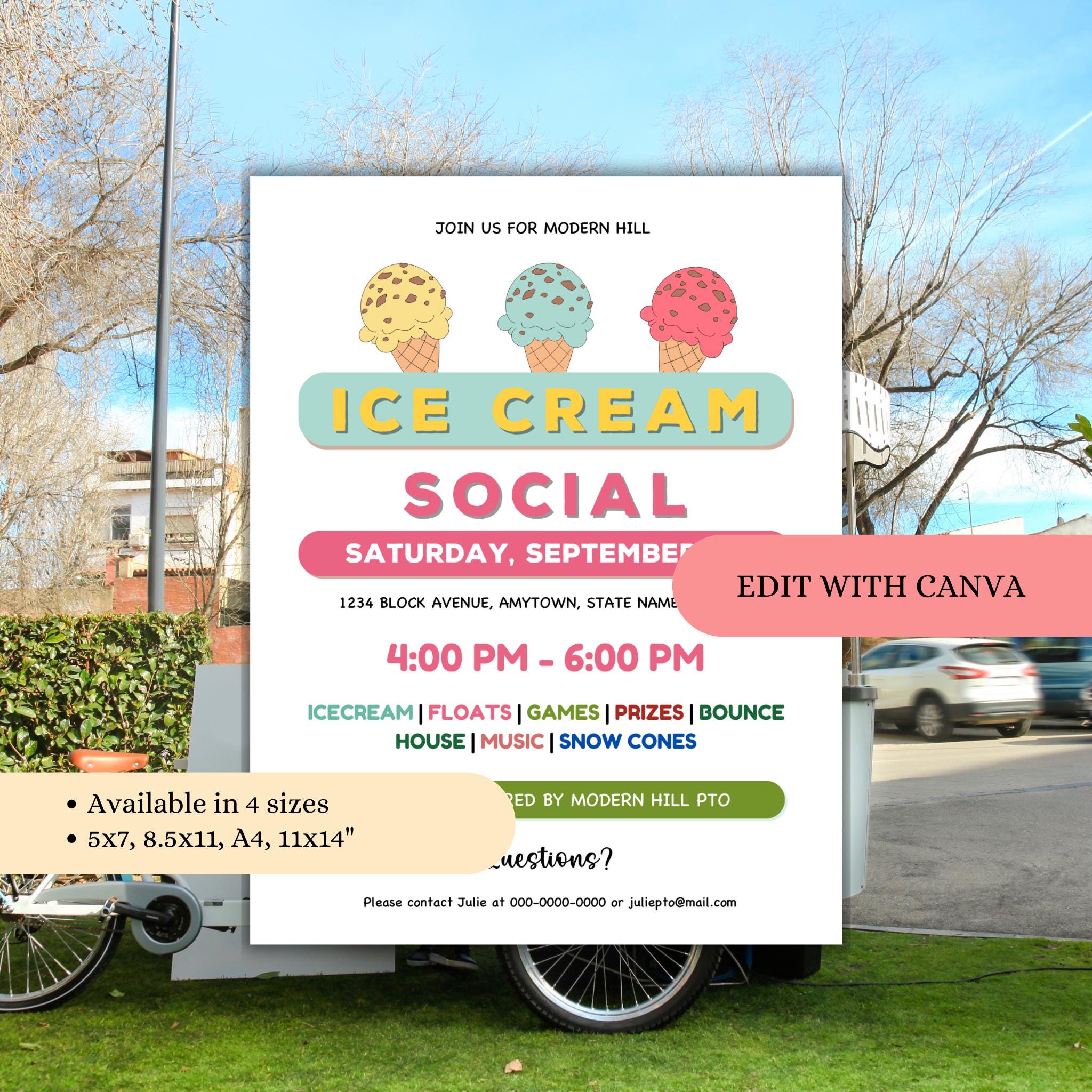 Ice Cream Social Flyer Template