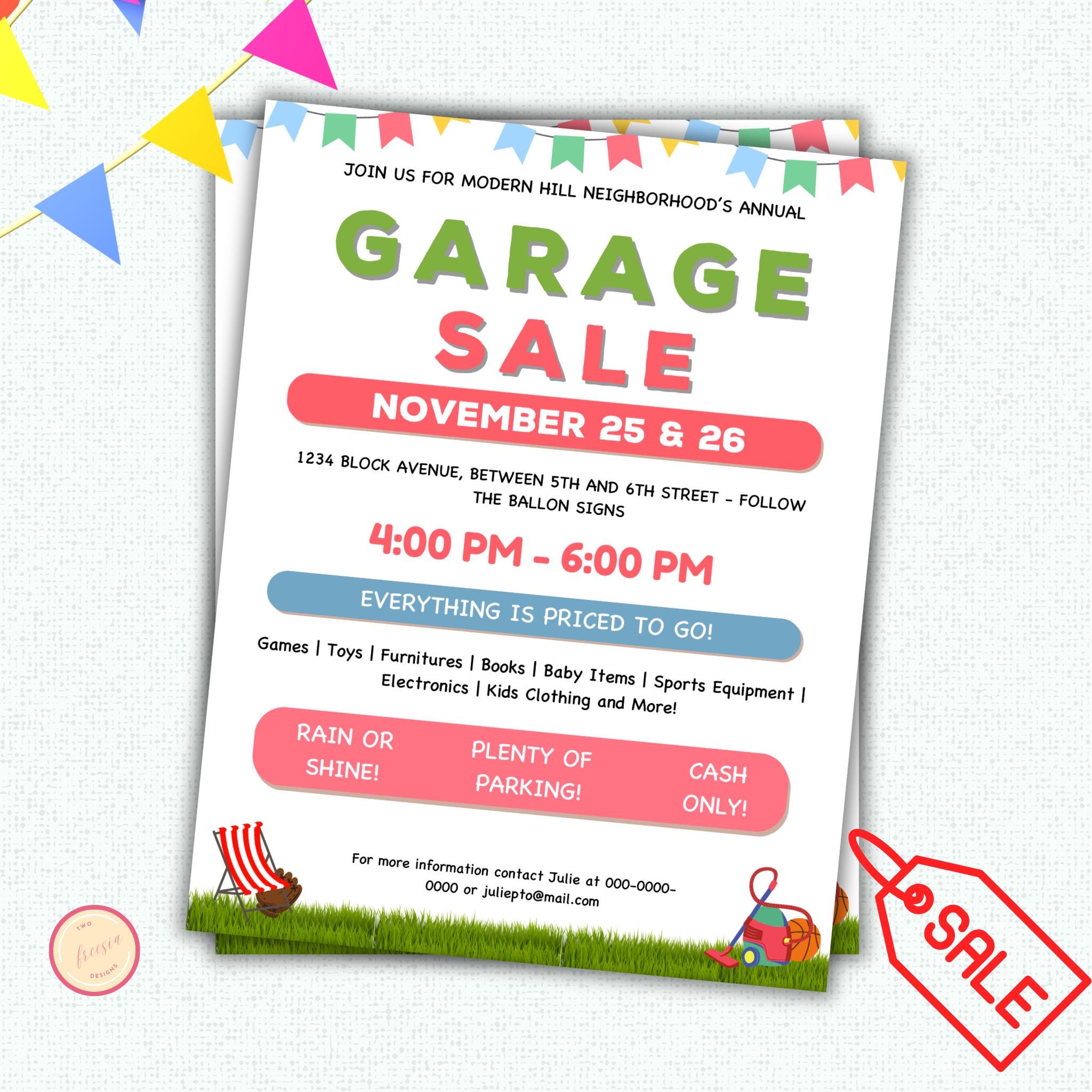 Neighborhood Garage Sale Flyer Template