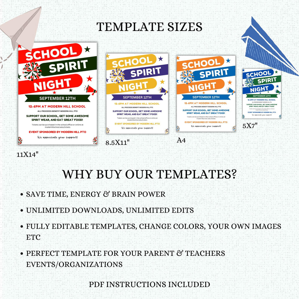 Editable School Spirit Night Flyer