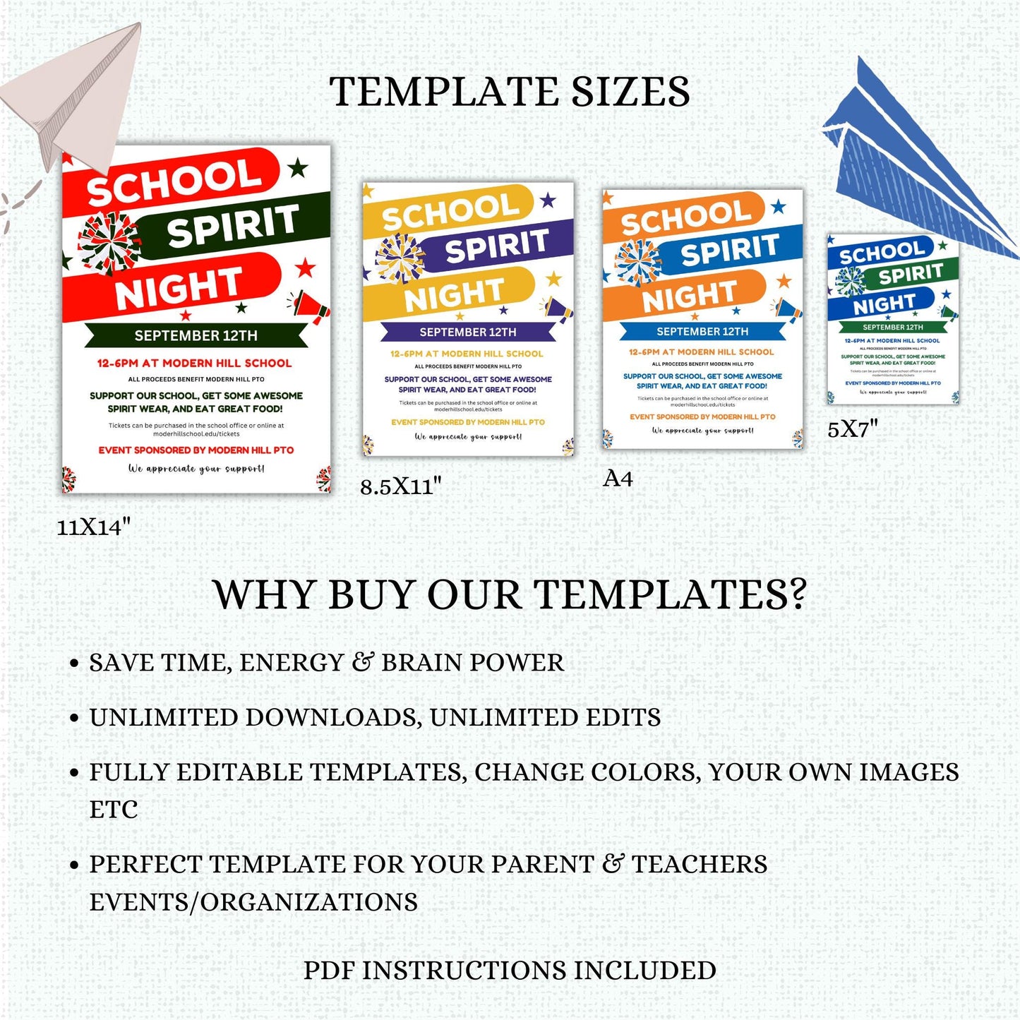 Editable School Spirit Night Flyer