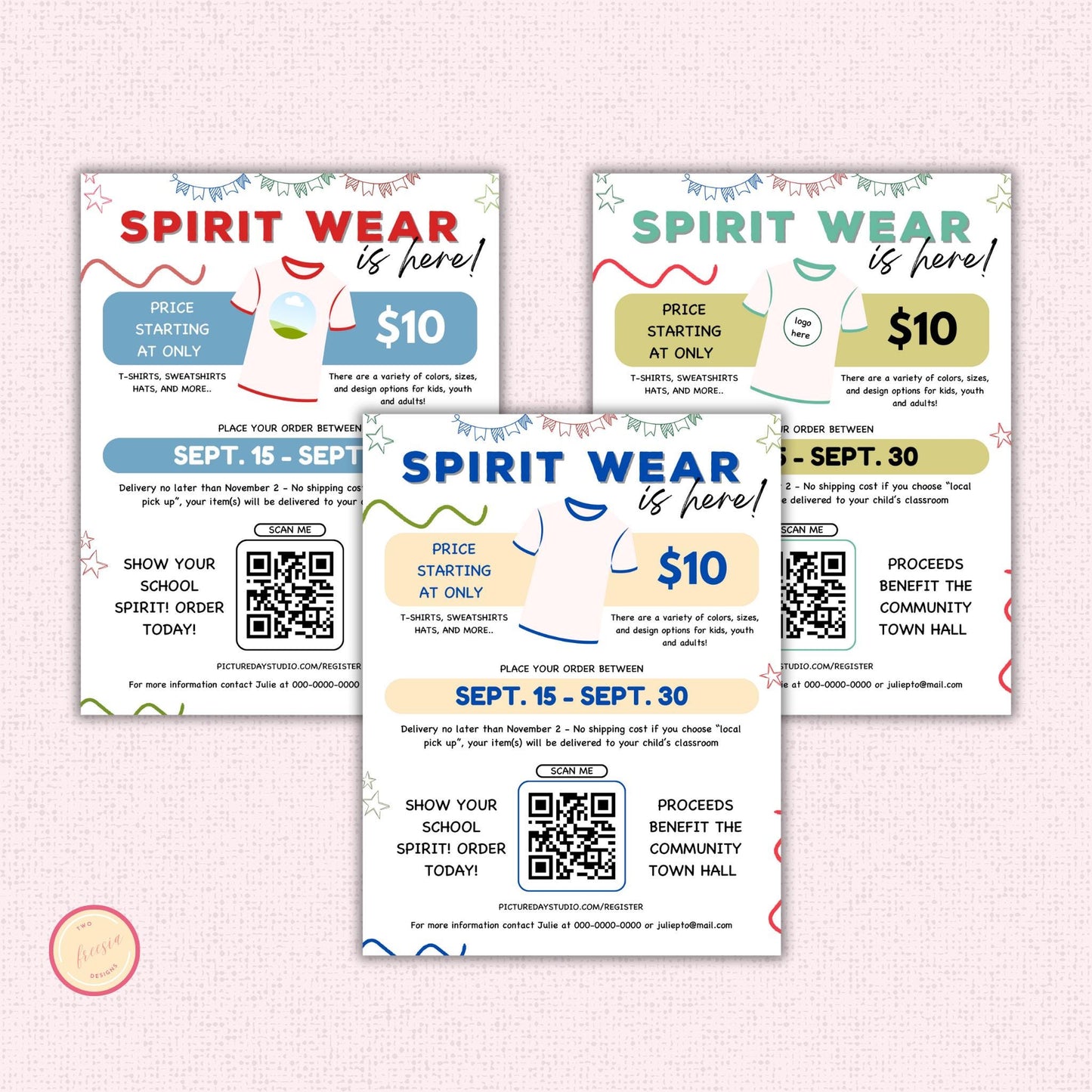 School Spirit Wear Flyer Template