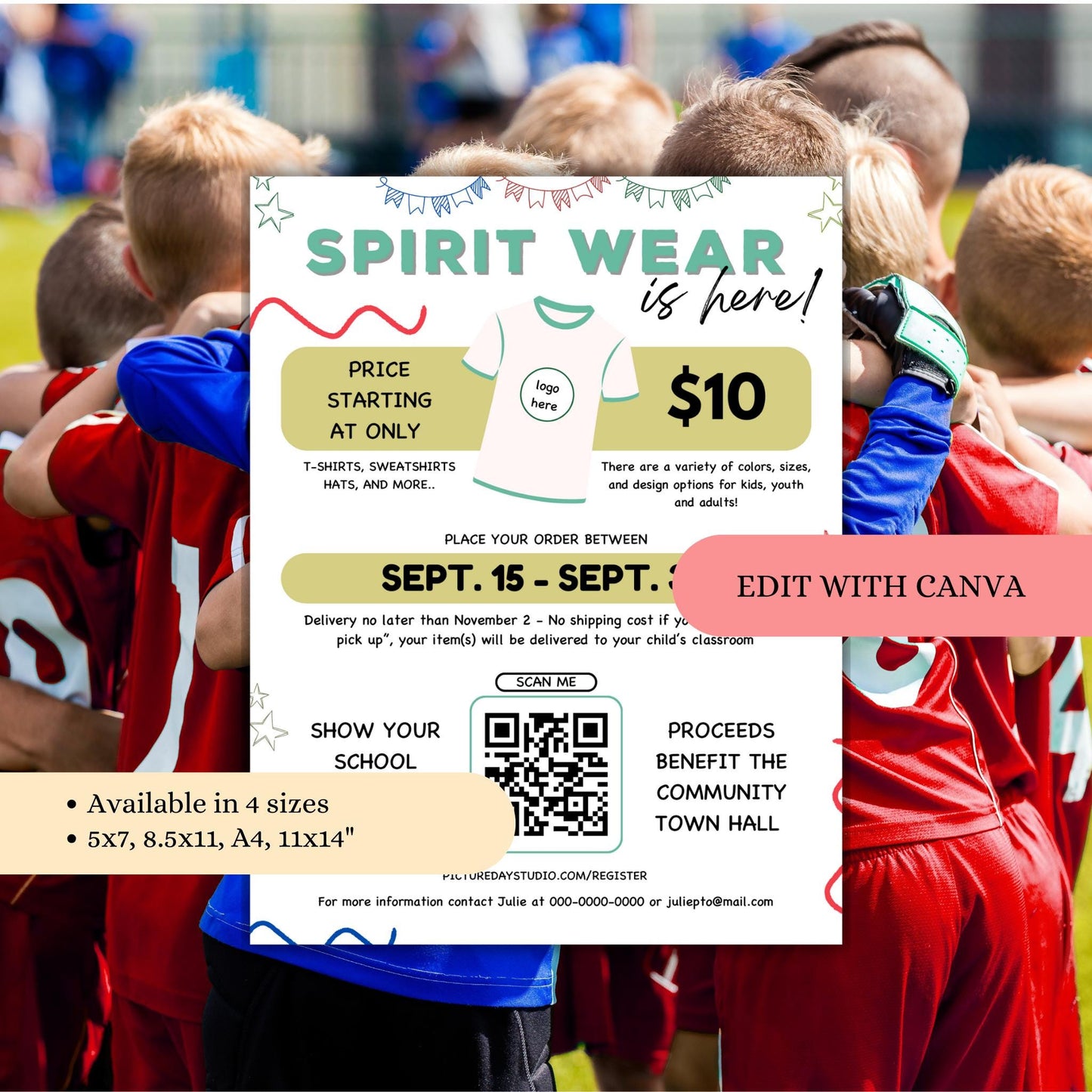 School Spirit Wear Flyer Template