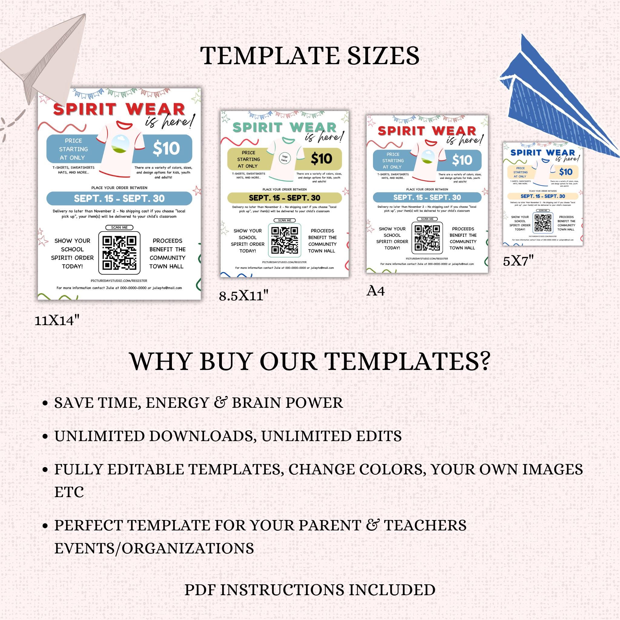 School Spirit Wear Sale Flyer Template