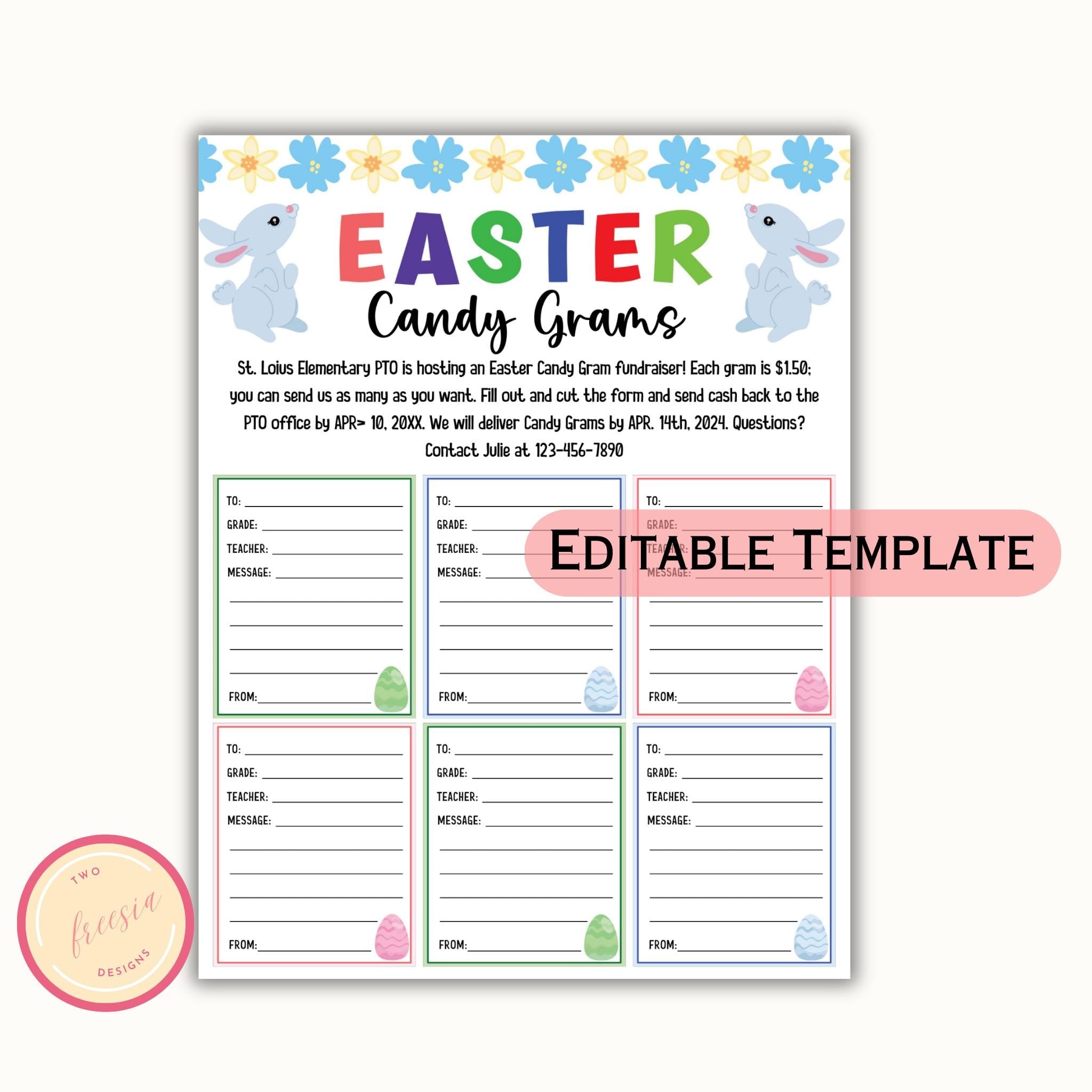 Easter Candy Gram Flyer Template