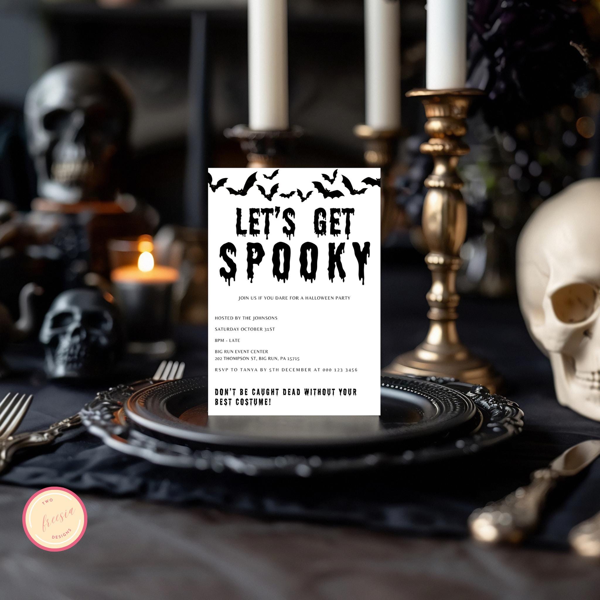 Let's Get Spooky Halloween Invitation