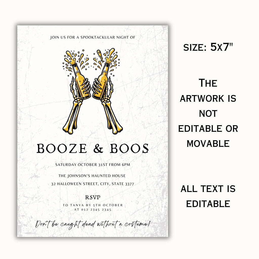 Halloween Booze and Boos Invitation