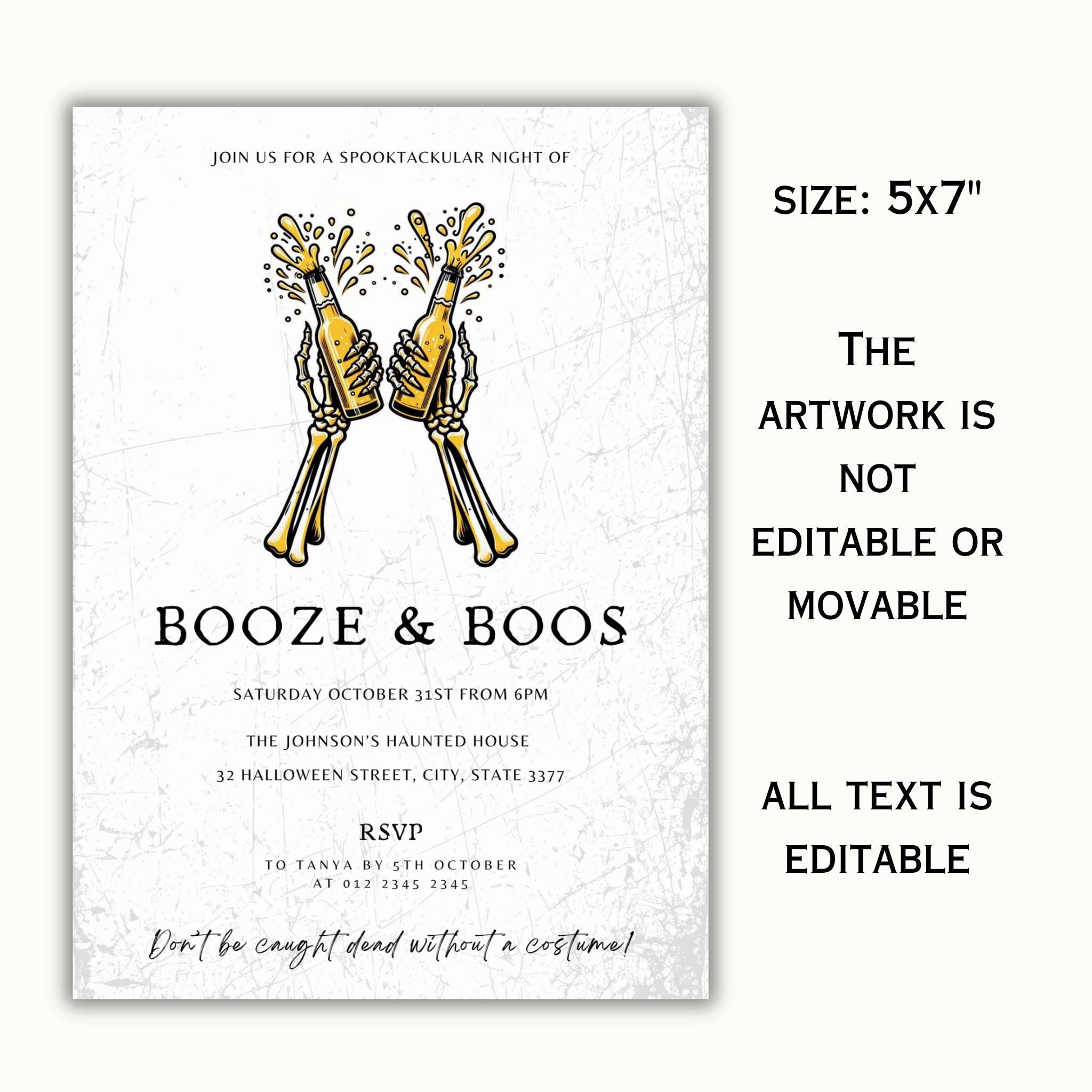 Halloween Booze and Boos Invitation