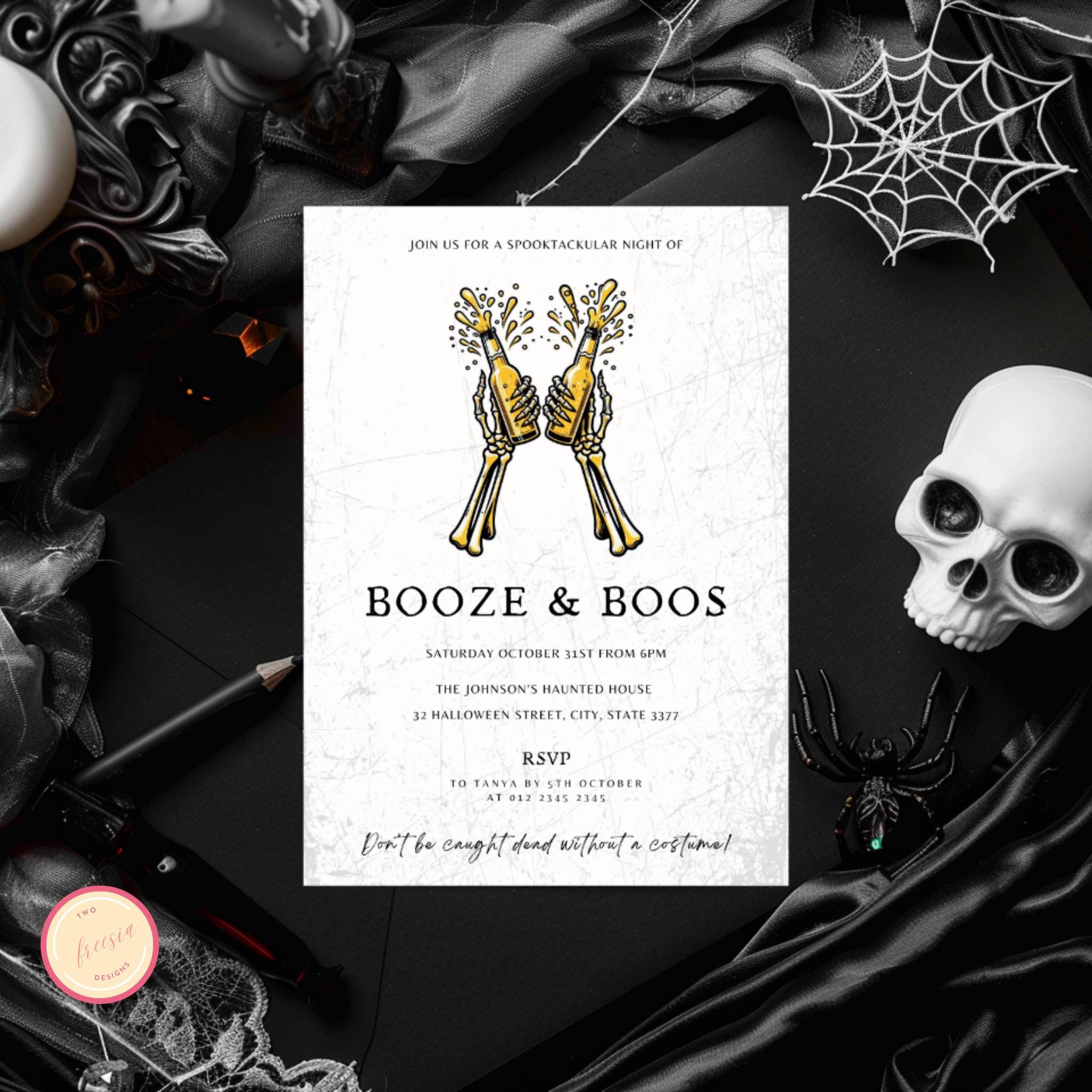 Halloween Booze and Boos Invitation