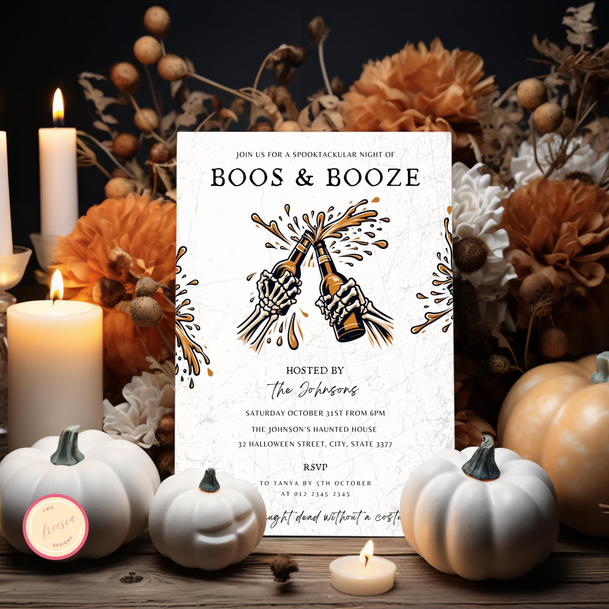 Booze and Boos Invitation Template