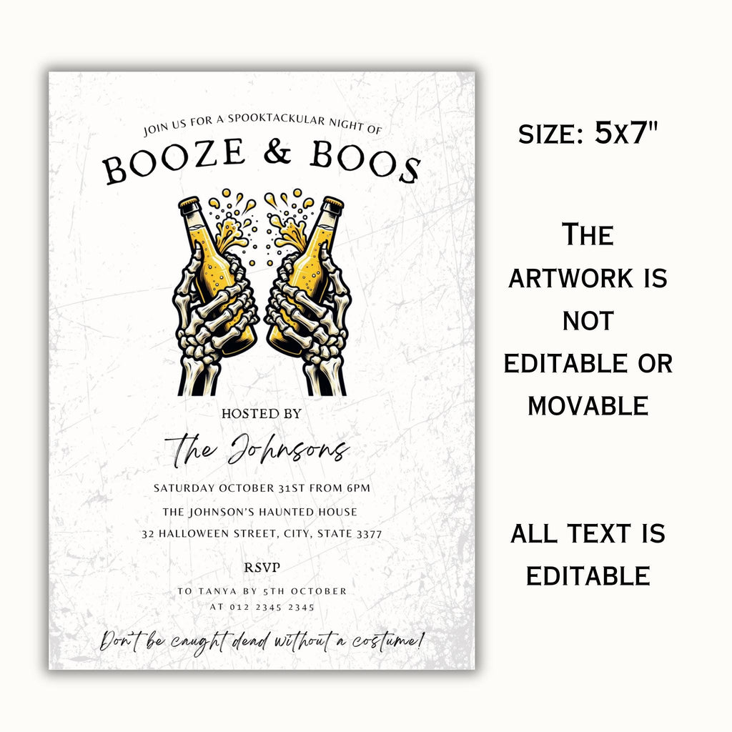 Booze and Boos Invitation Template