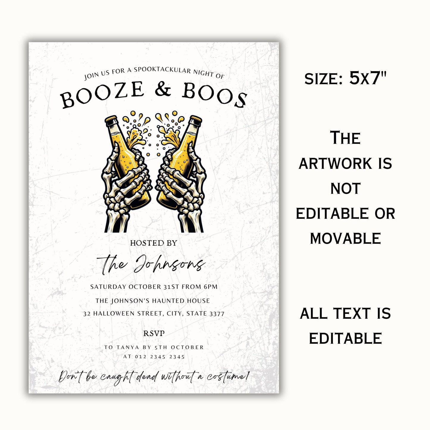 Booze and Boos Invitation Template