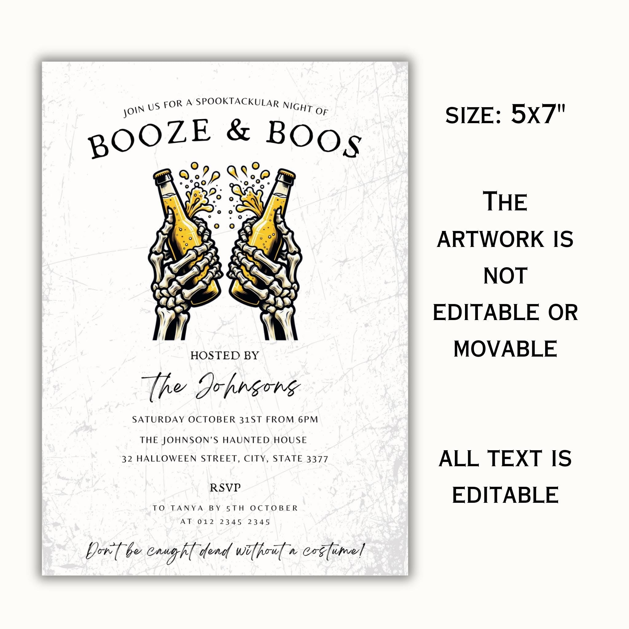 Booze and Boos Invitation Template