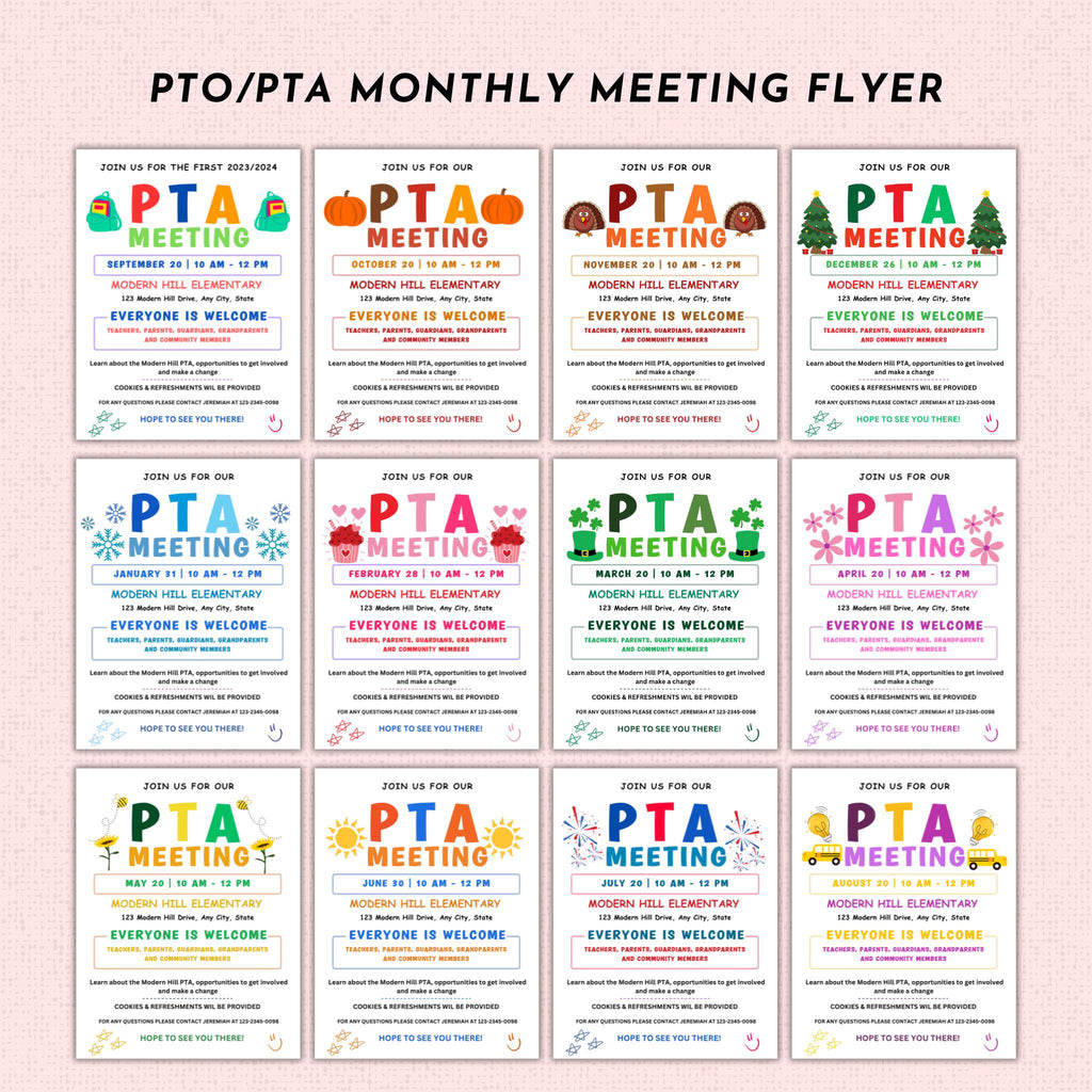 Ultimate PTO PTA Flyer/Form Template Bundle